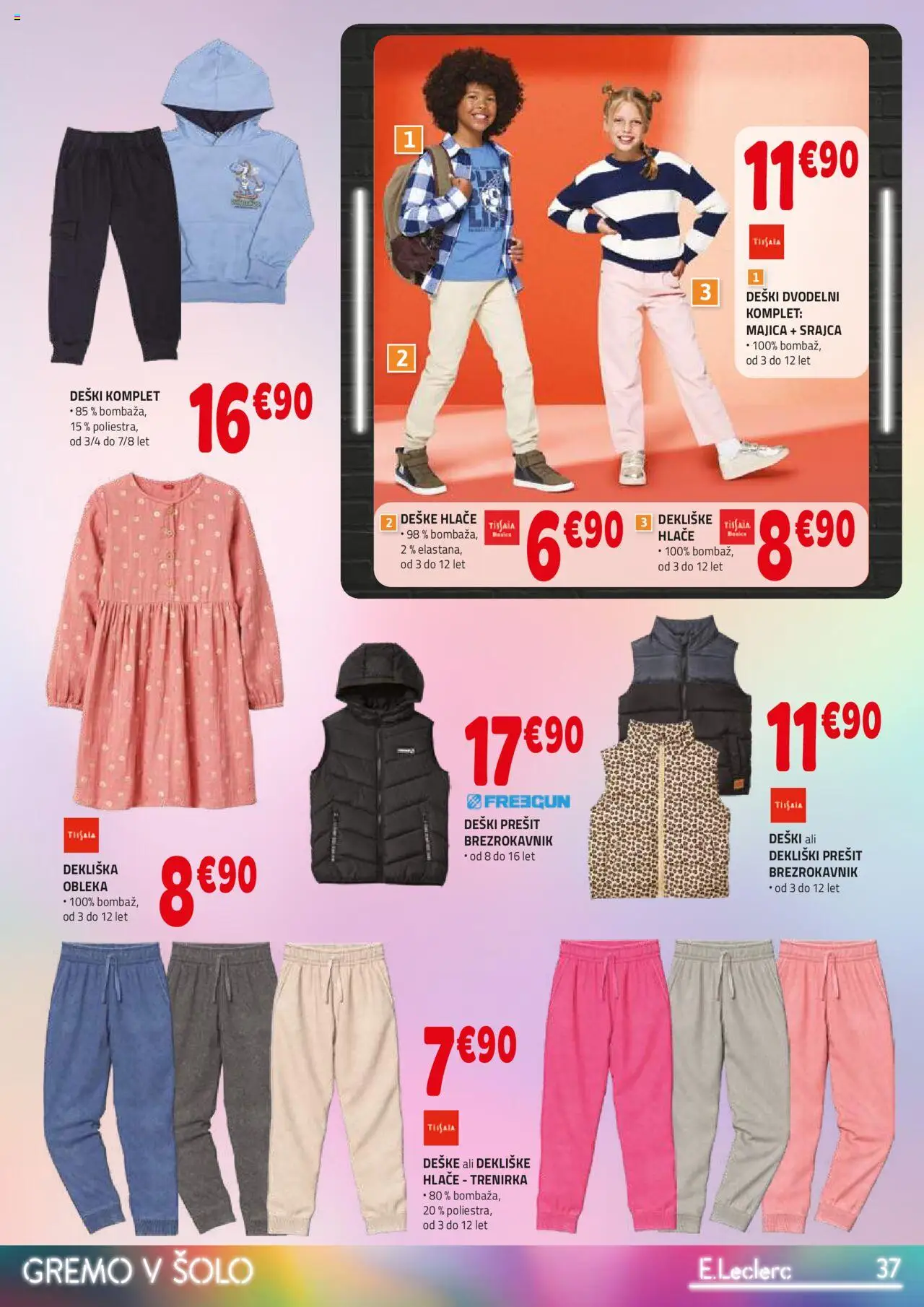 E.leclerc katalog │ velja od 06.08.2025 | Stran: 37 | Izdelki: Srajca, Trenirka, Majica, Hlace