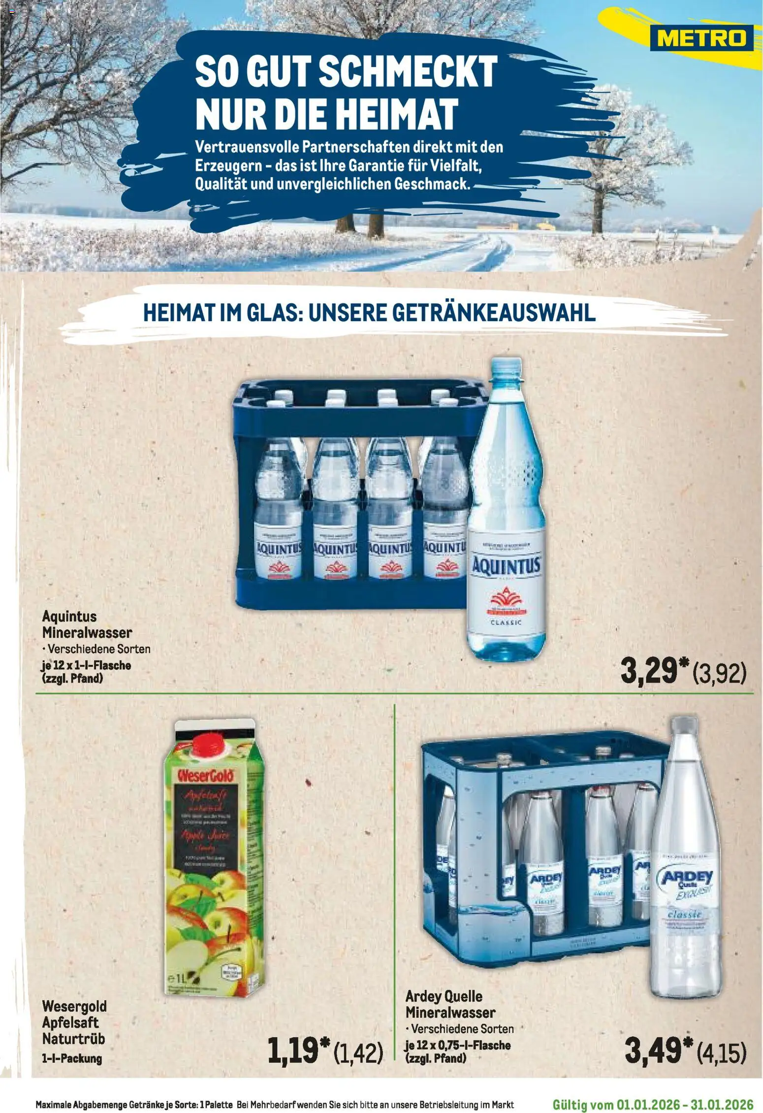 Metro  Regionaler Flyer – gültig ab 01.01.2026 | Seite: 35 | Produkte: Apfelsaft, Mineralwasser