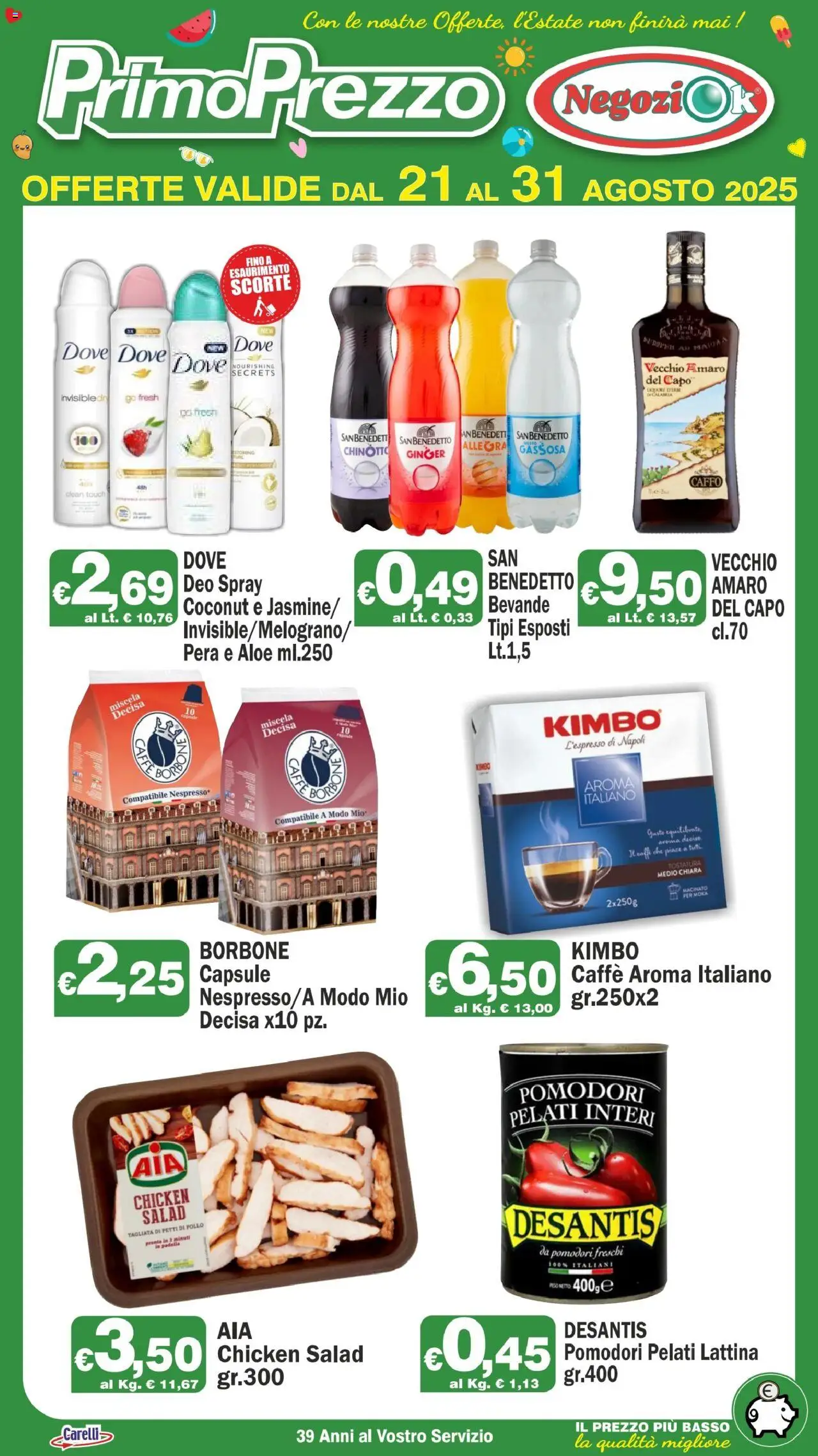 Volantino Primo Prezzo del 21.08.2025 | Pagina: 3 | Prodotti: Caffè, Chinotto, Pera, Padella