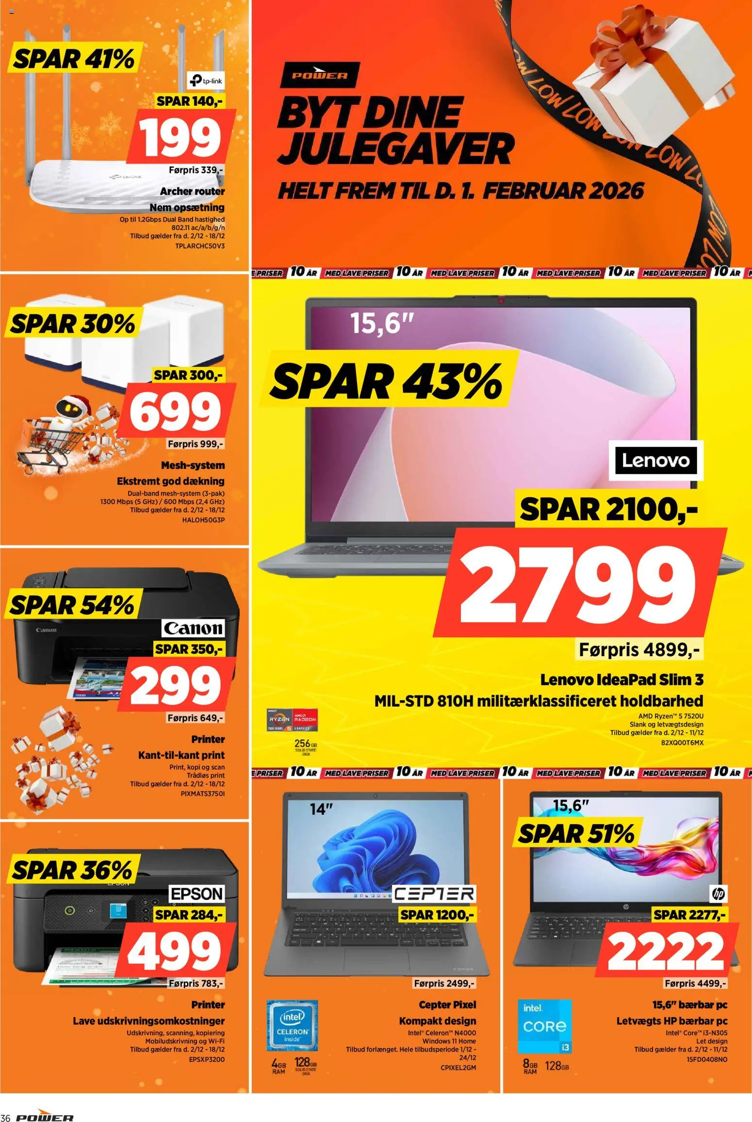 Power tilbudsavis – gyldig fra 02.12.2025 | Side: 36 | Produkter: Disk, PC, Printer, Router