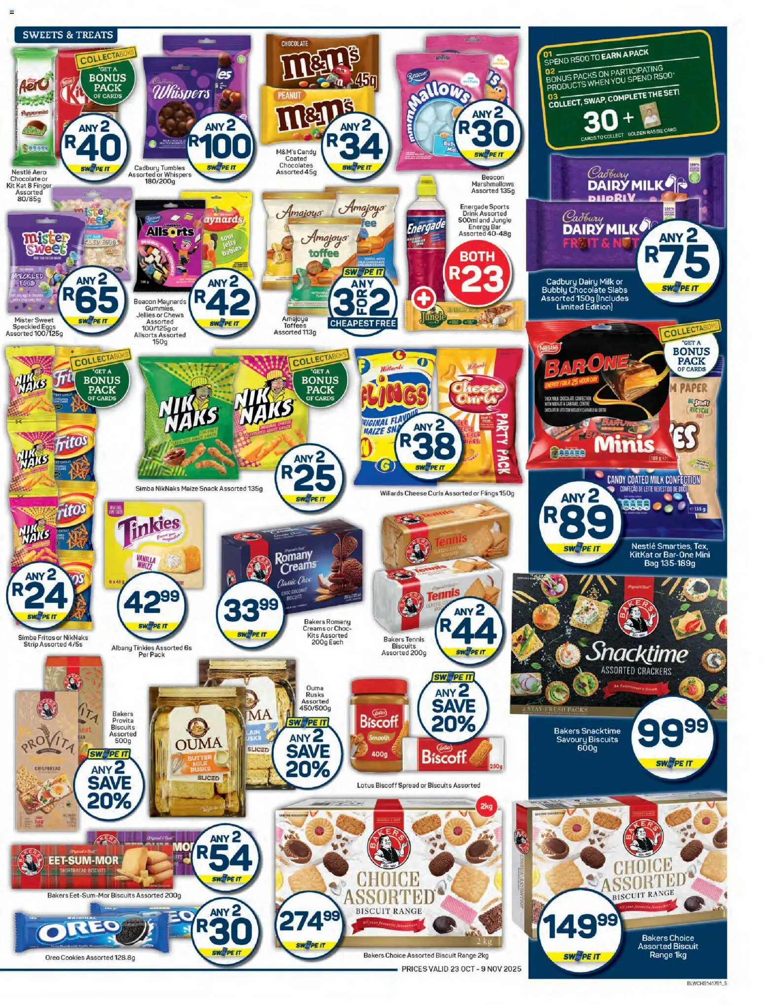New Pick n Pay catalogue – valid from 23.10.2025 | Page: 5 | Products: Sweets, Chutney, Cookies, Caramel