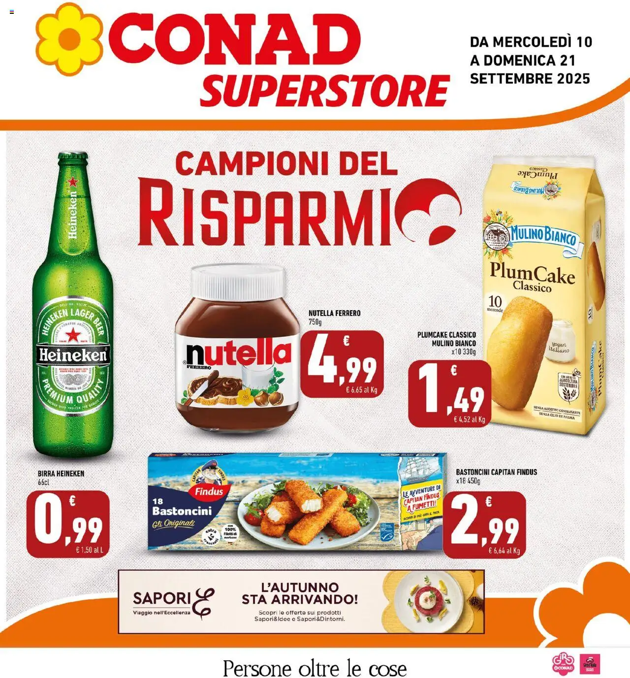 Volantino Conad del 10.09.2025 | Pagina: 1 | Prodotti: Yogurt, Birra, Plumcake, Heineken