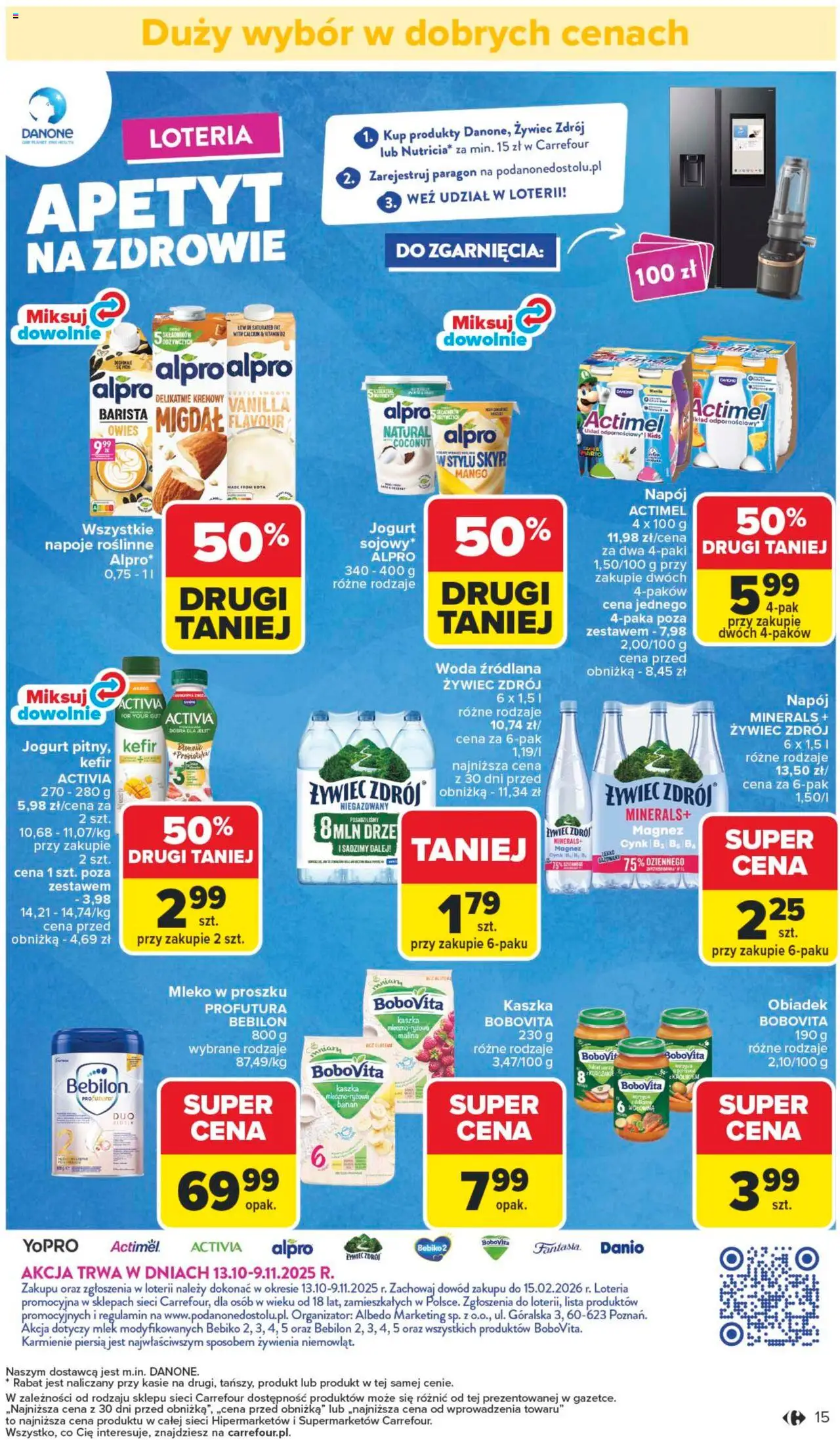 Carrefour Gazetka od 13.10.2025 | Strona: 15 | Produkty: Mango, Malina, Alpro, Woda