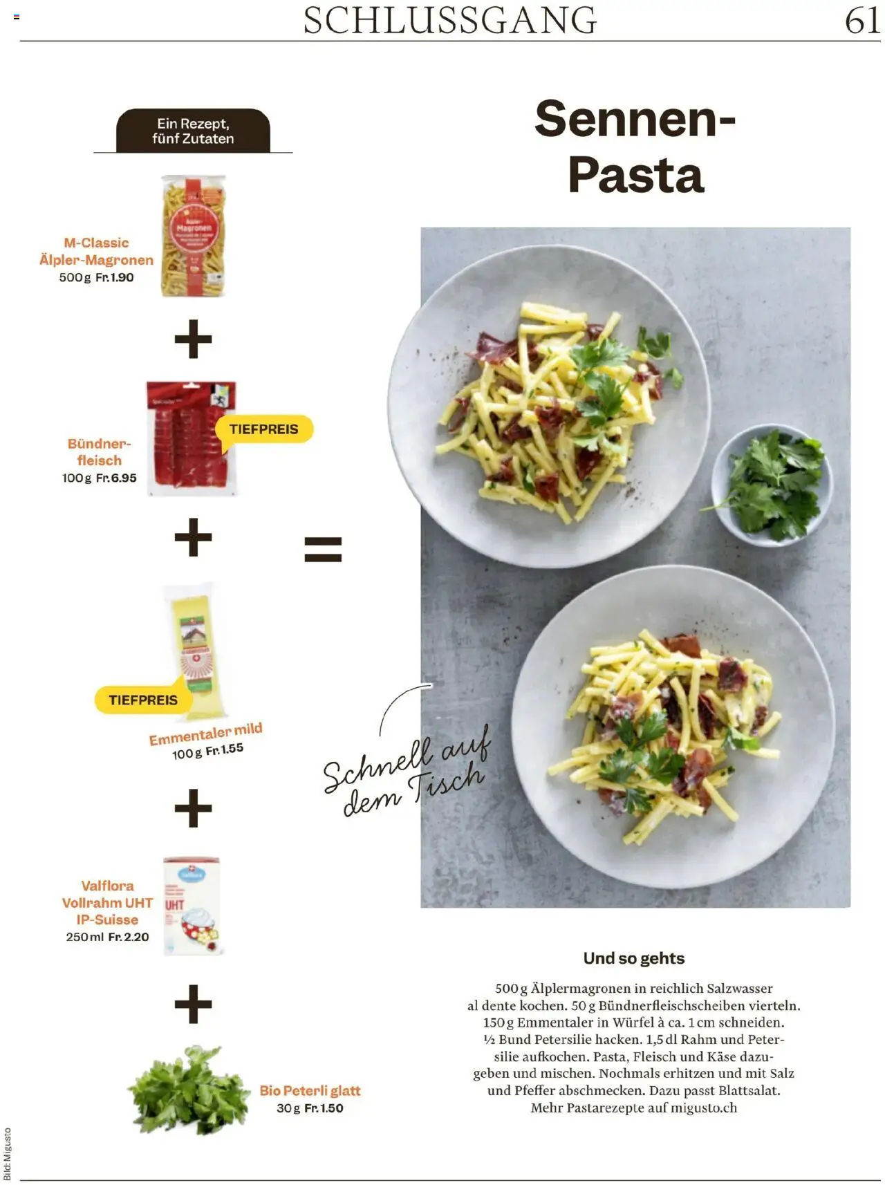 Migros - Magazin ab 12.08.2025 | Seite: 61 | Produkte: Tisch, Petersilie, Pfeffer, Salz