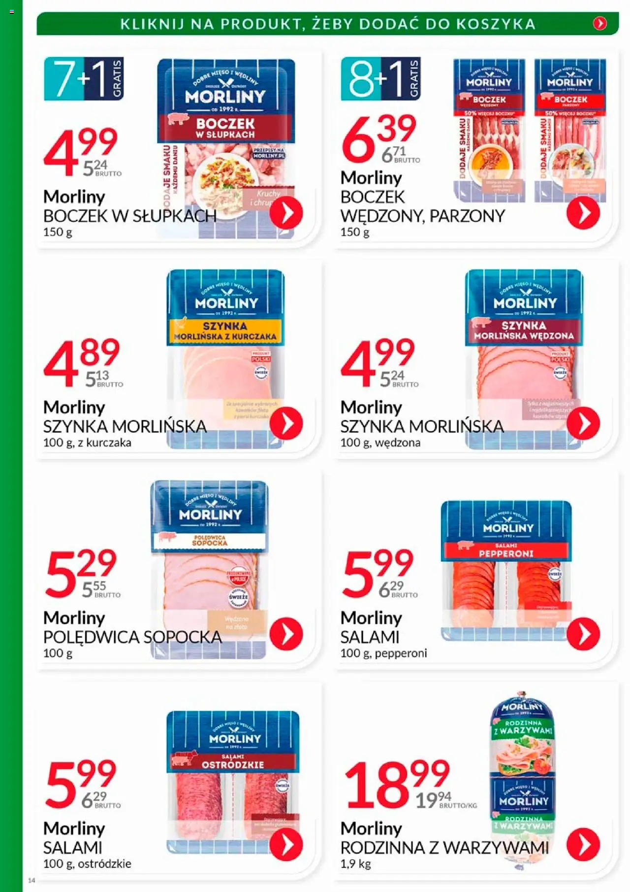 Eurocash Gazetka - Katalog Wędlin od 01.08.2025 | Strona: 14 | Produkty: Salami pepperoni, Szynka, Salami, Wędliny