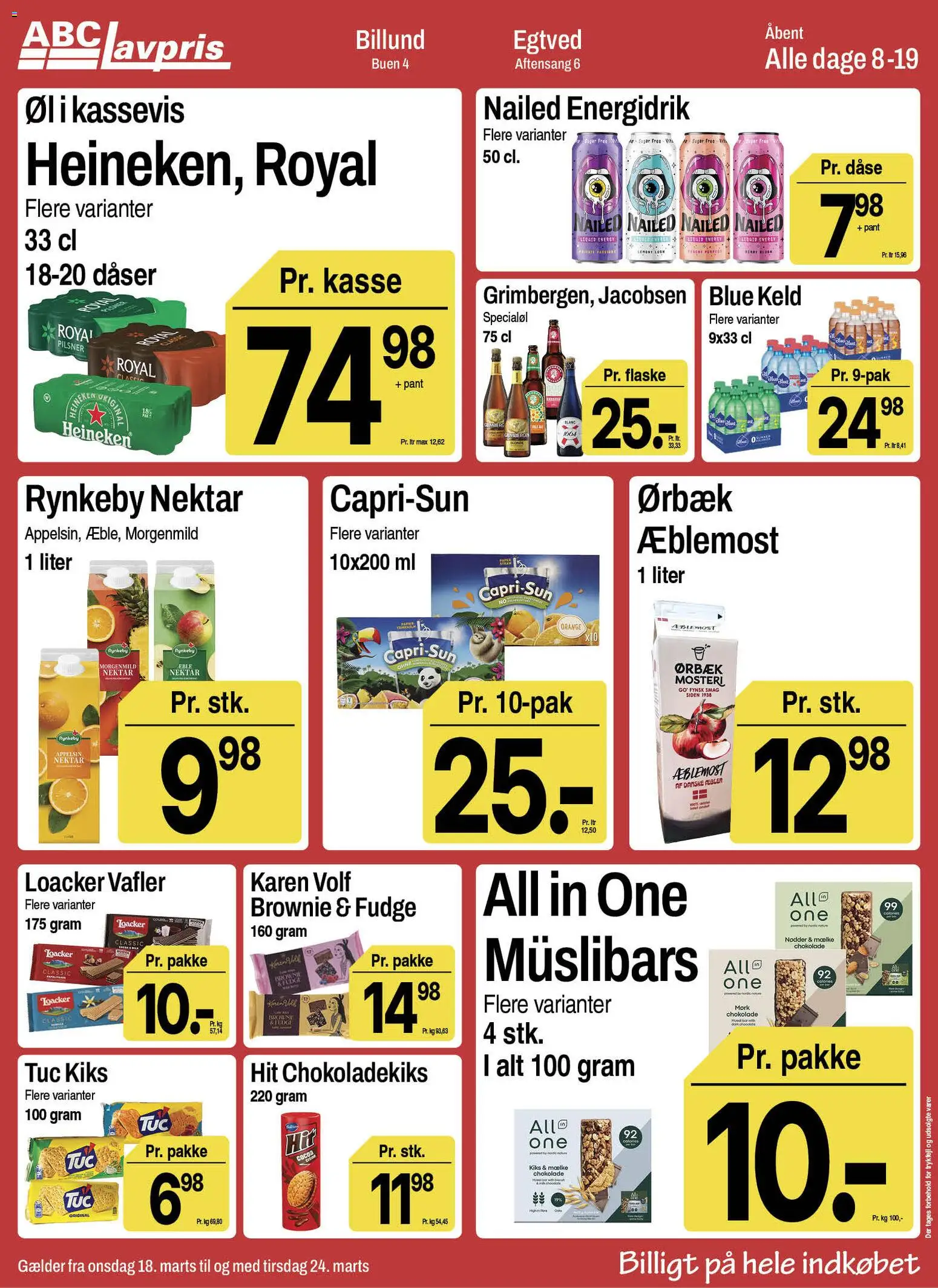 Abc Lavpris tilbudsavis – gyldig fra 18.03.2026 | Side: 9 | Produkter: Chokolade, Øl, Nødder, Vafler