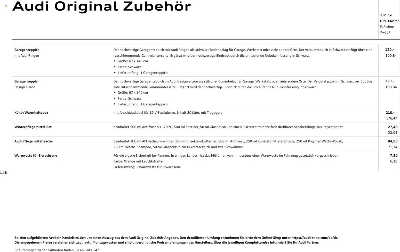 Audi Q8 – gültig ab 06.11.2025 | Seite: 138 | Produkte: Sitzbank