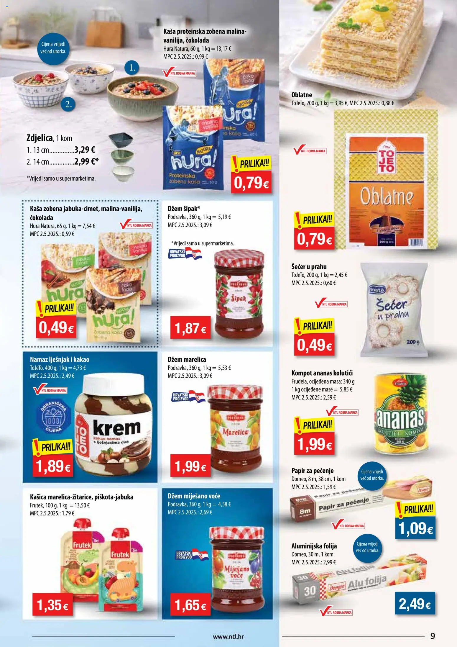 NTL katalog | vrijedi od 28.01.2026 | Stranica: 9 | Proizvodi: Voće, Šećer, Kakao, Šećer u prahu