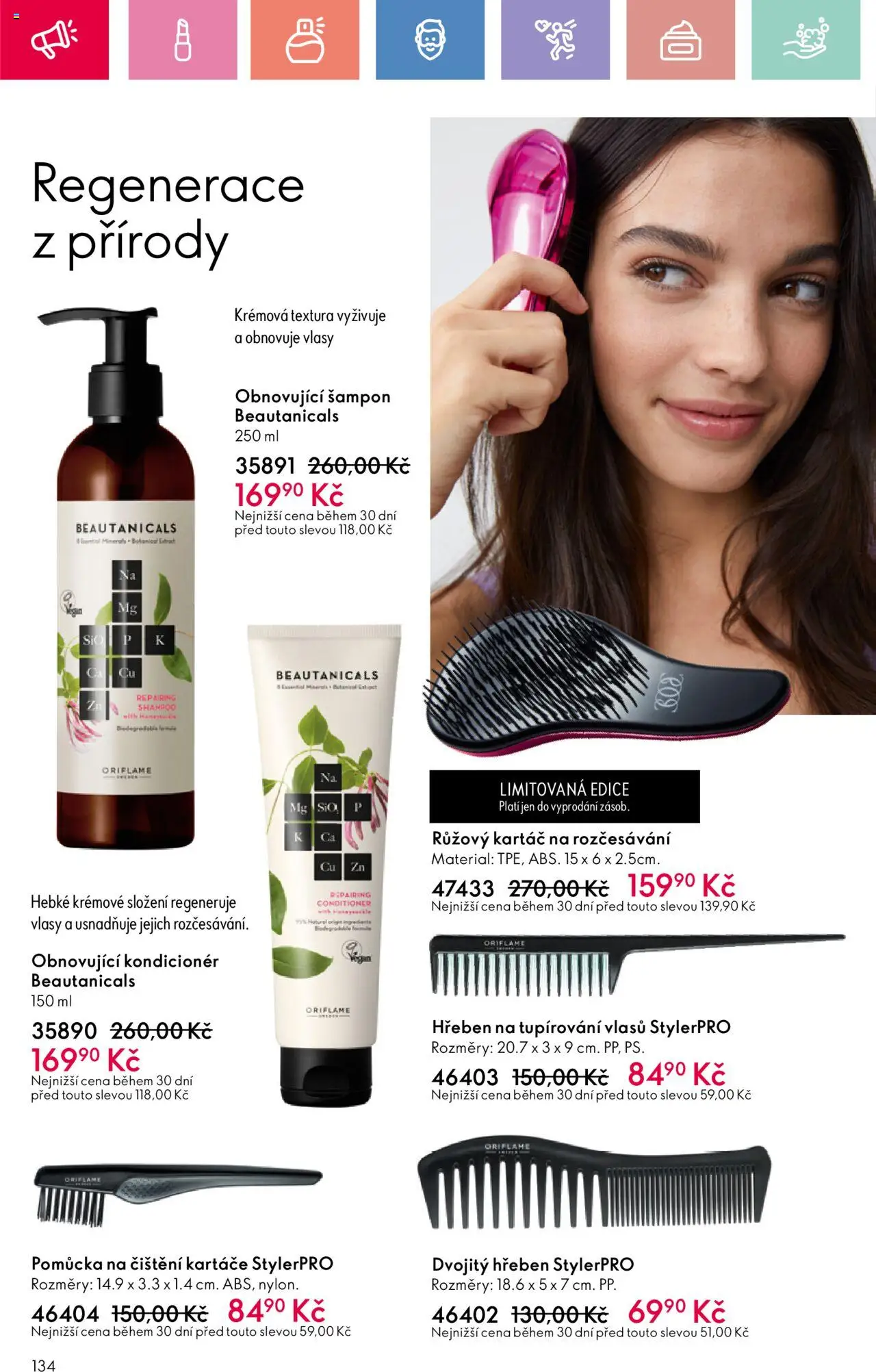 Oriflame katalog č.08/2025 od 25.05.2025 | Strana: 134 | Produkty: Šampon, Kondicionér, Hřeben, Kartáč