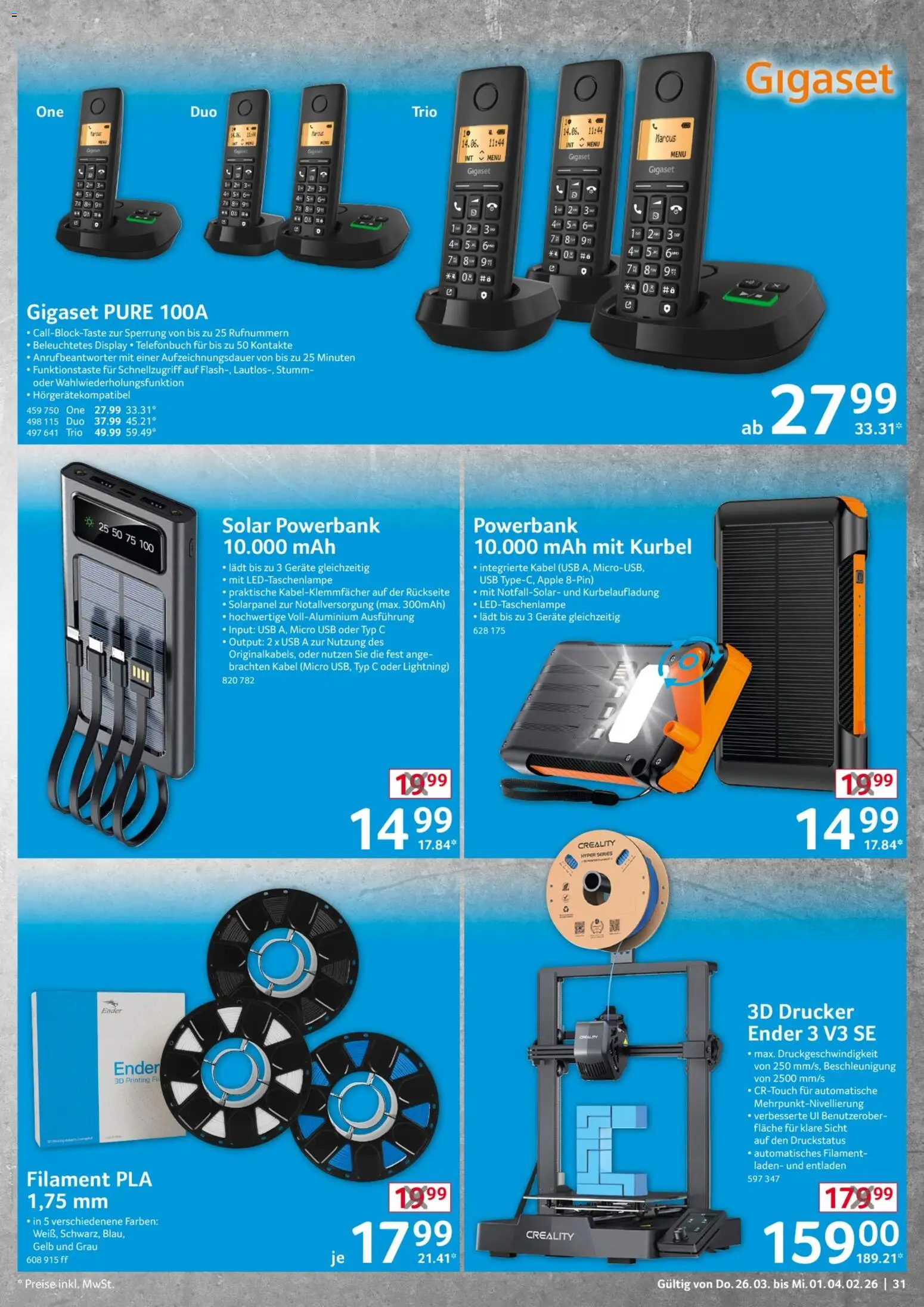 Selgros Non Food – gültig ab 26.03.2026 | Seite: 31 | Produkte: Kabel, USB, Powerbank, Drucker