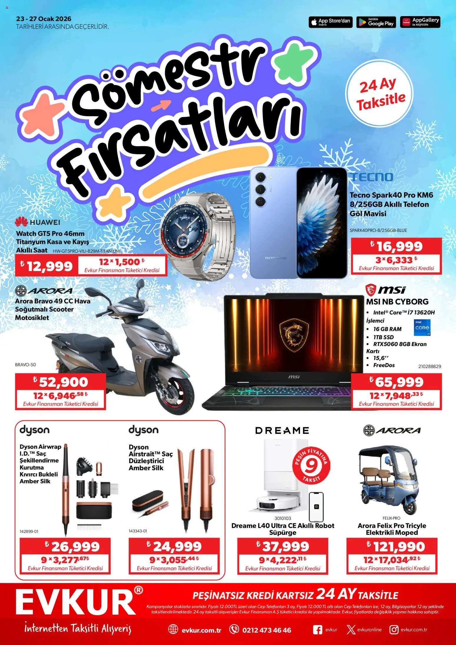 Evkur Katalog - 23.01.2026 tarihinden itibaren geçerlidir | Sayfa: 1 | Ürünler: Robot, Akıllı saat, Kasa, Ocak