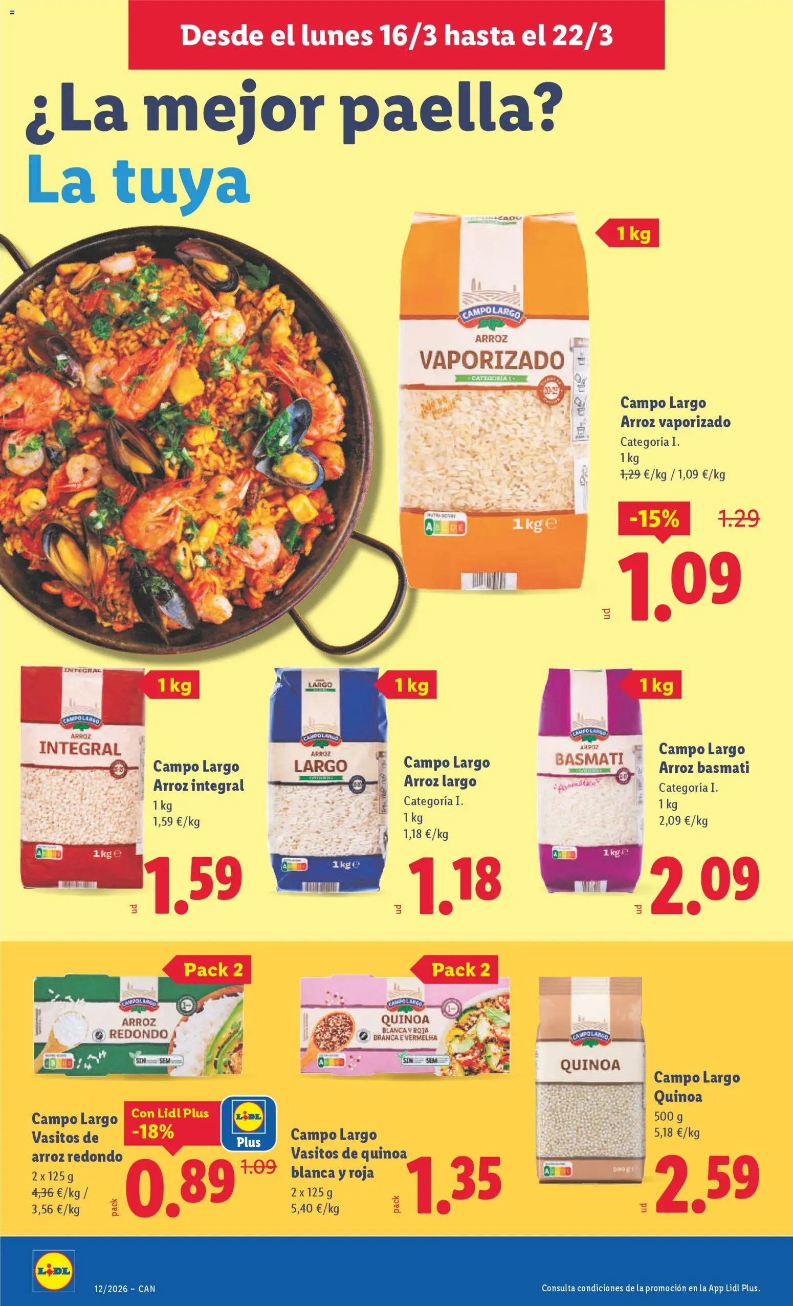Lidl folleto │ válido desde el 16.03.2026 | Página: 12 | Productos: Arroz, Ντουλάπα ρούχων