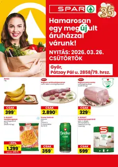 Spar Győr üzlet megújulás - amely érvényes a következő dátumtól: 26.03.2026