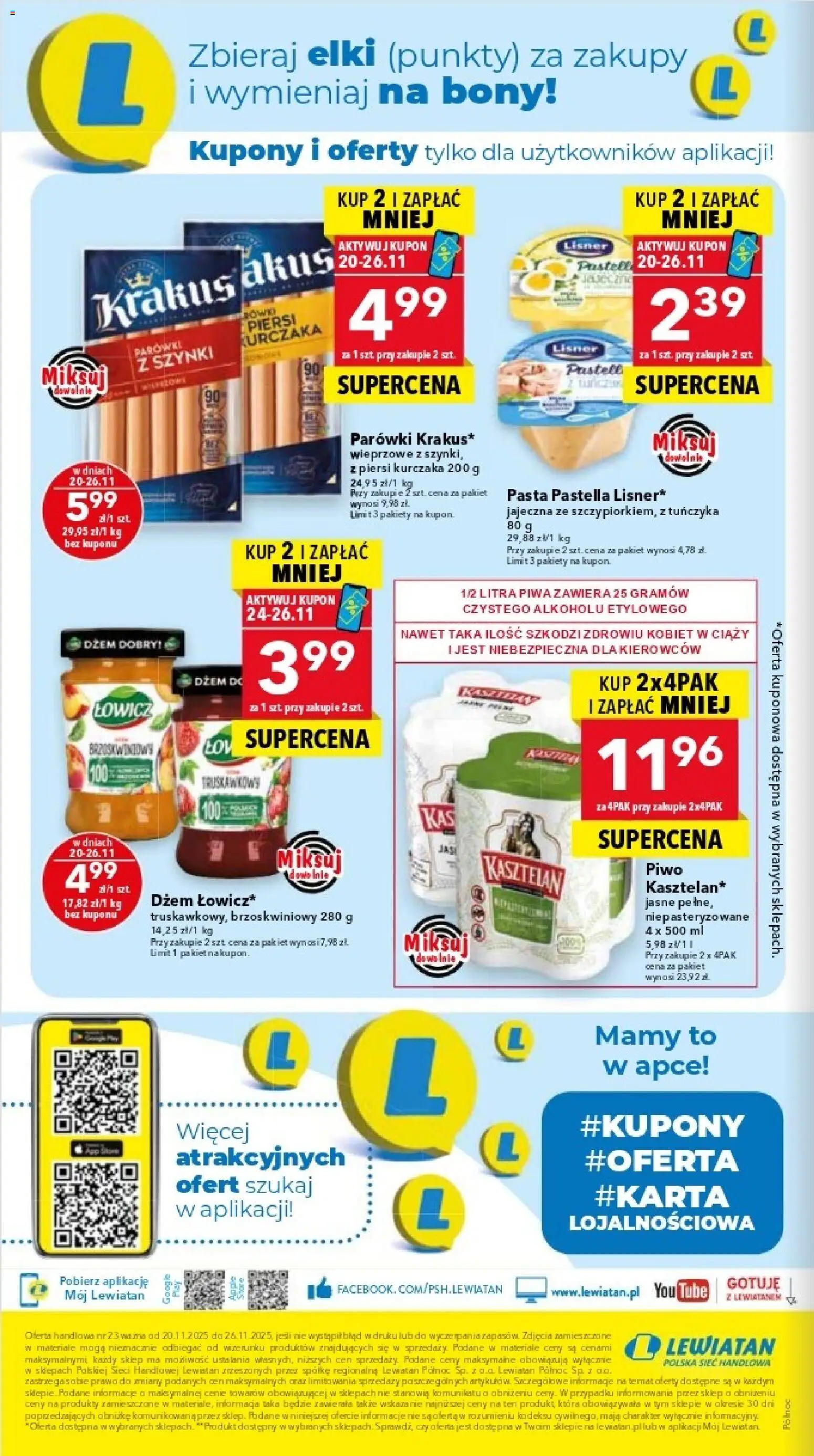 Lewiatan gazetka - Gdańsk od 20.11.2025 | Strona: 8 | Produkty: Piersi, Parówki, Dżem, Piwo