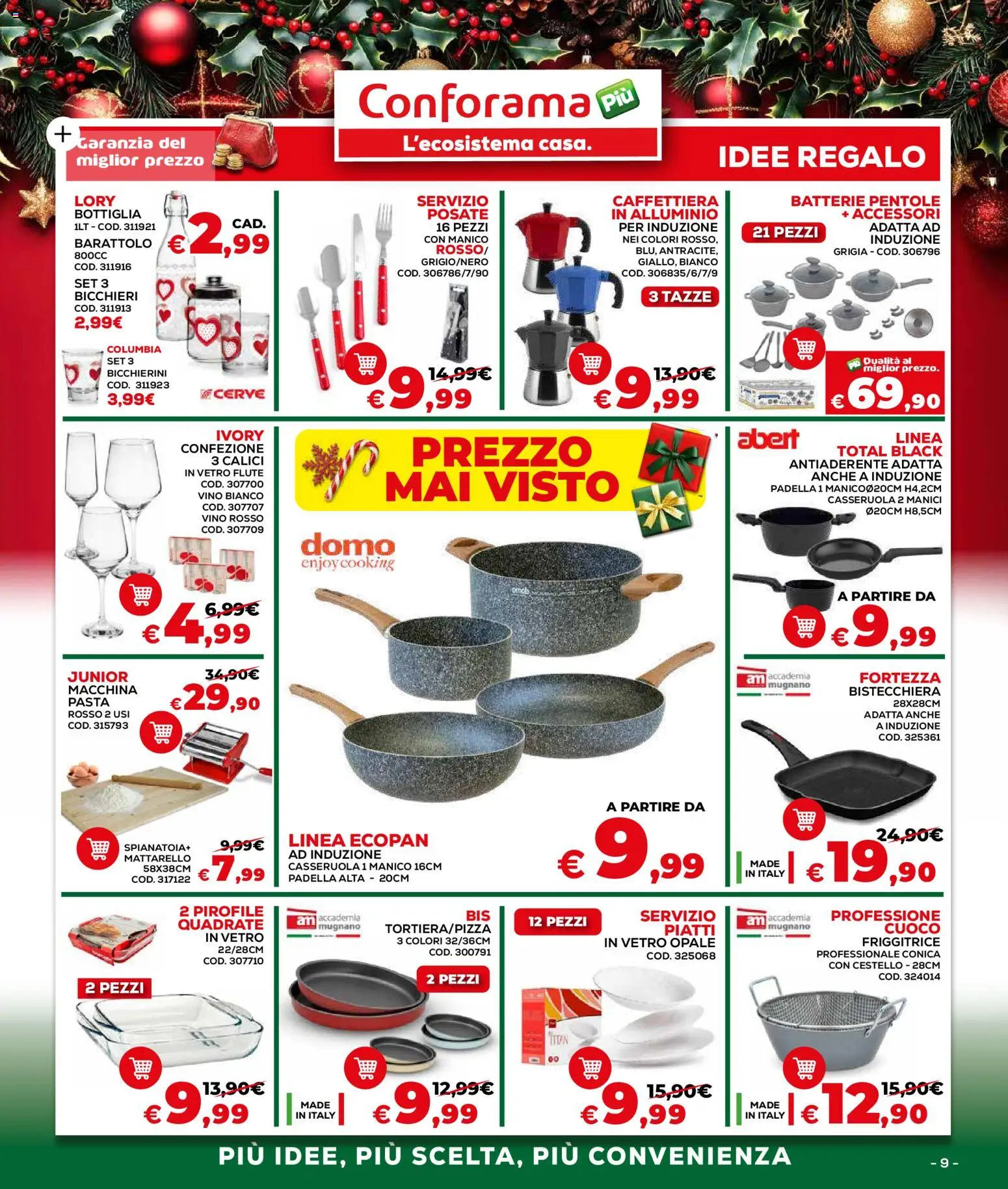 Volantino Conforama del 04.12.2025 | Pagina: 9 | Prodotti: Vino, Pasta, Padella, Alluminio