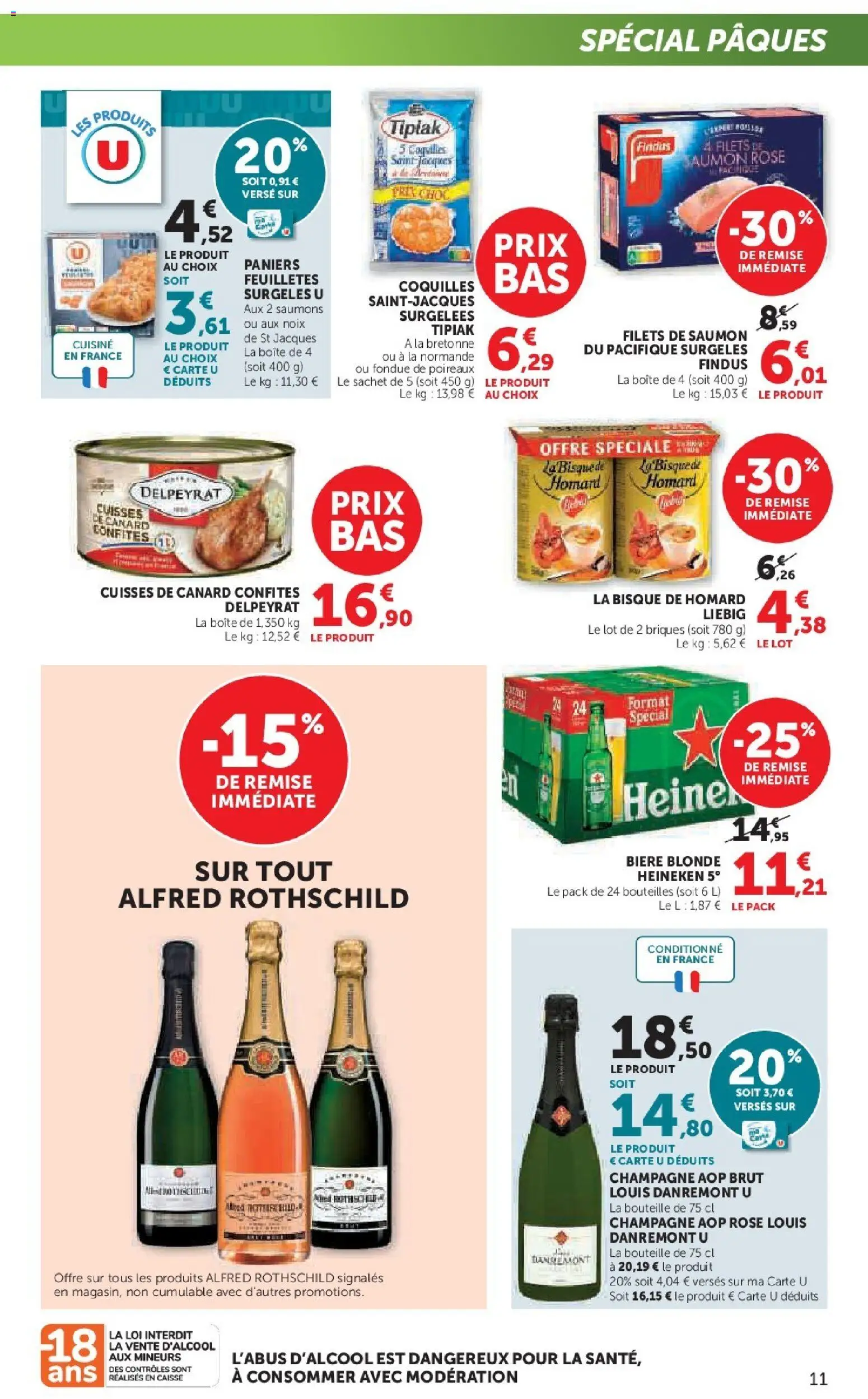 {H1} | Page: 11 | Produits: Poireaux, Briques, Heineken, Saumon