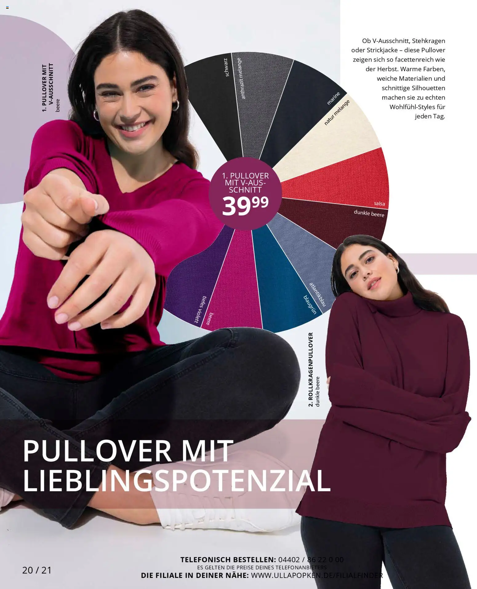 Ulla Popken Prospekt 	 – gültig ab 01.11.2025 | Seite: 20 | Produkte: Rollkragenpullover, Pullover, Strickjacke
