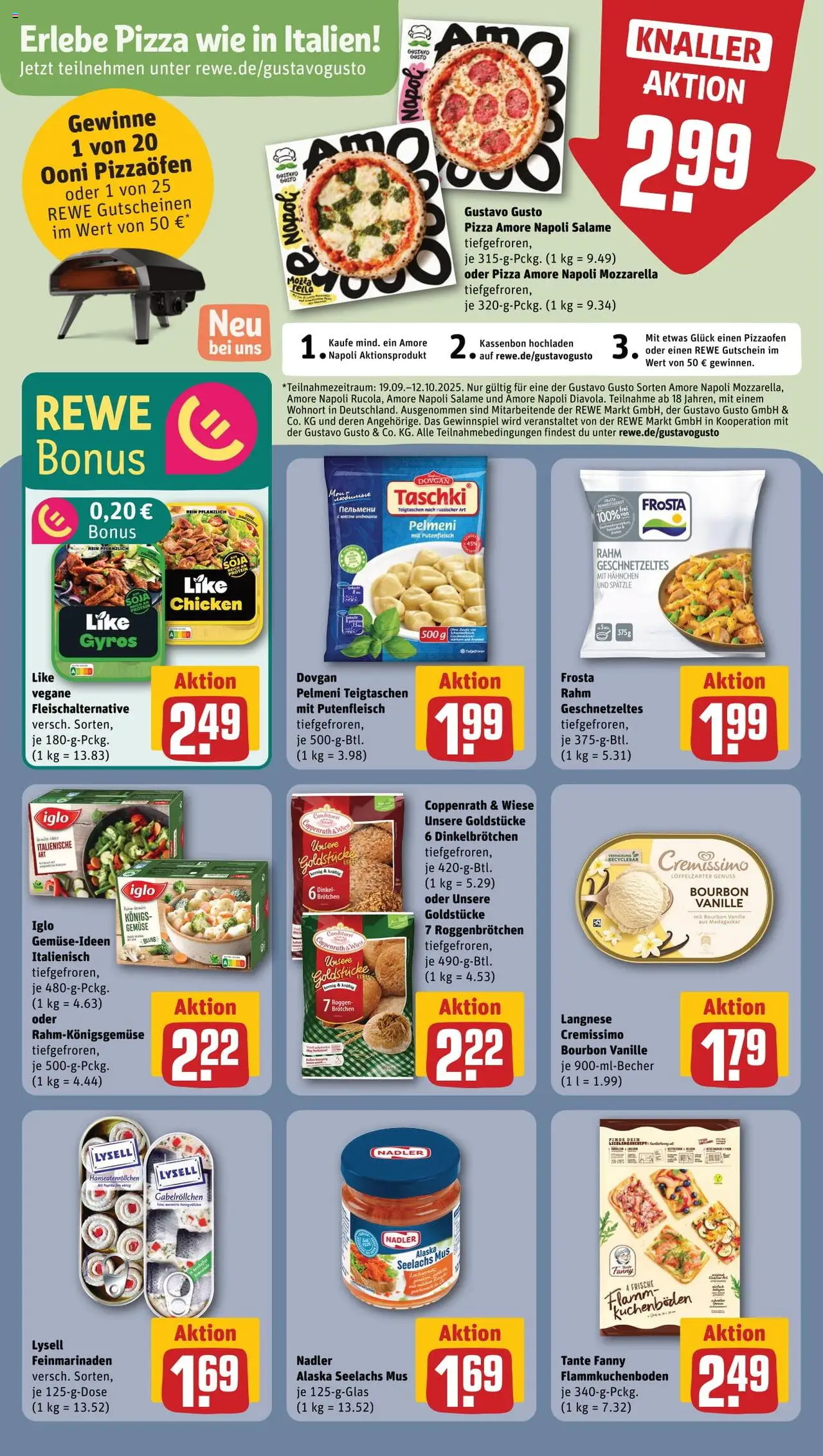 Rewe ihr Kaufpark Prospekt 	 – gültig ab 22.09.2025 | Seite: 12 | Produkte: Frosta, Gyros, Pizza, Bourbon