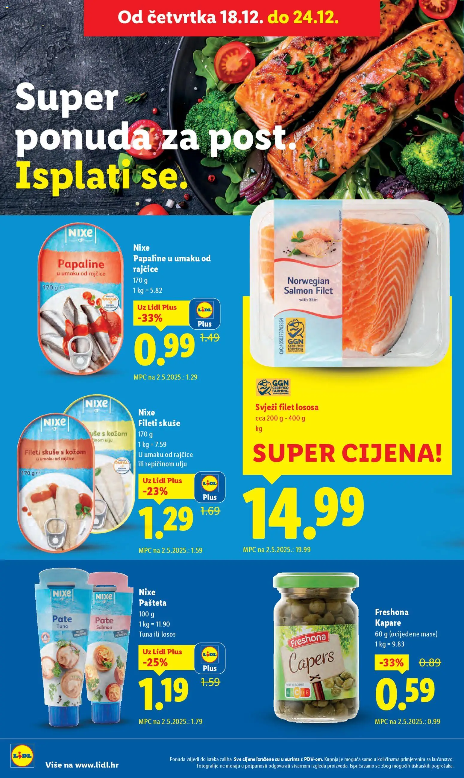 Lidl katalog | vrijedi od 15.12.2025 | Stranica: 72 | Proizvodi: Rajčice, Pašteta, Losos, Tuna