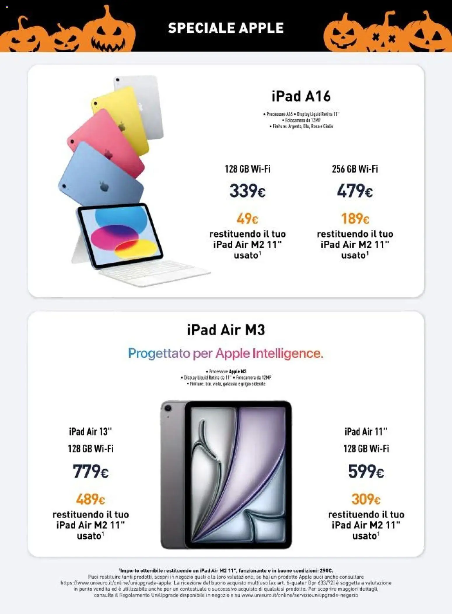 Volantino Unieuro del 30.10.2025 | Pagina: 15 | Prodotti: Ipad