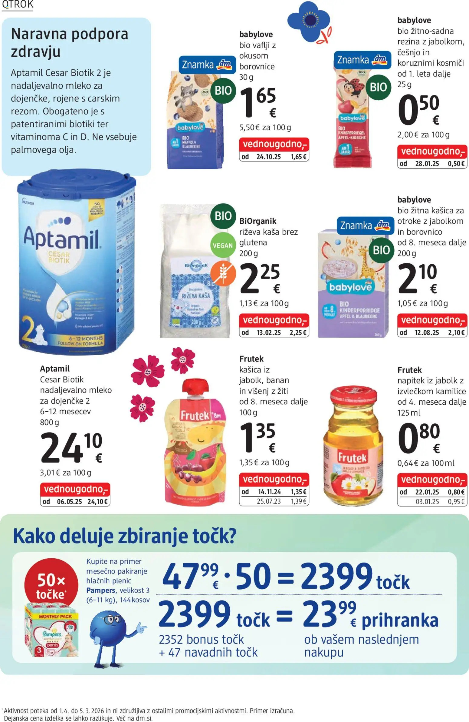 Novi DM Drogerie Markt katalog ponudbe – veljaven od 01.04.2026 | Stran: 24 | Izdelki: Vaflji, Mleko, Borovnice, Kosmici