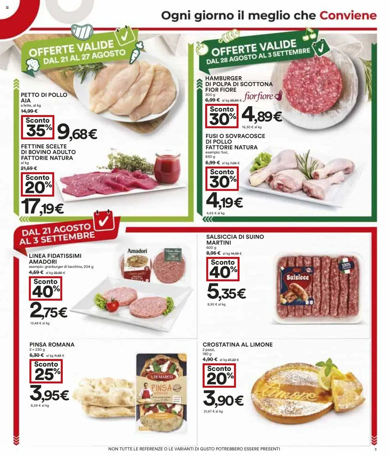 Volantino COOP del 21.08.2025 | Pagina: 3 | Prodotti: Bovino, Petto di Pollo, Pollo, Salsiccia