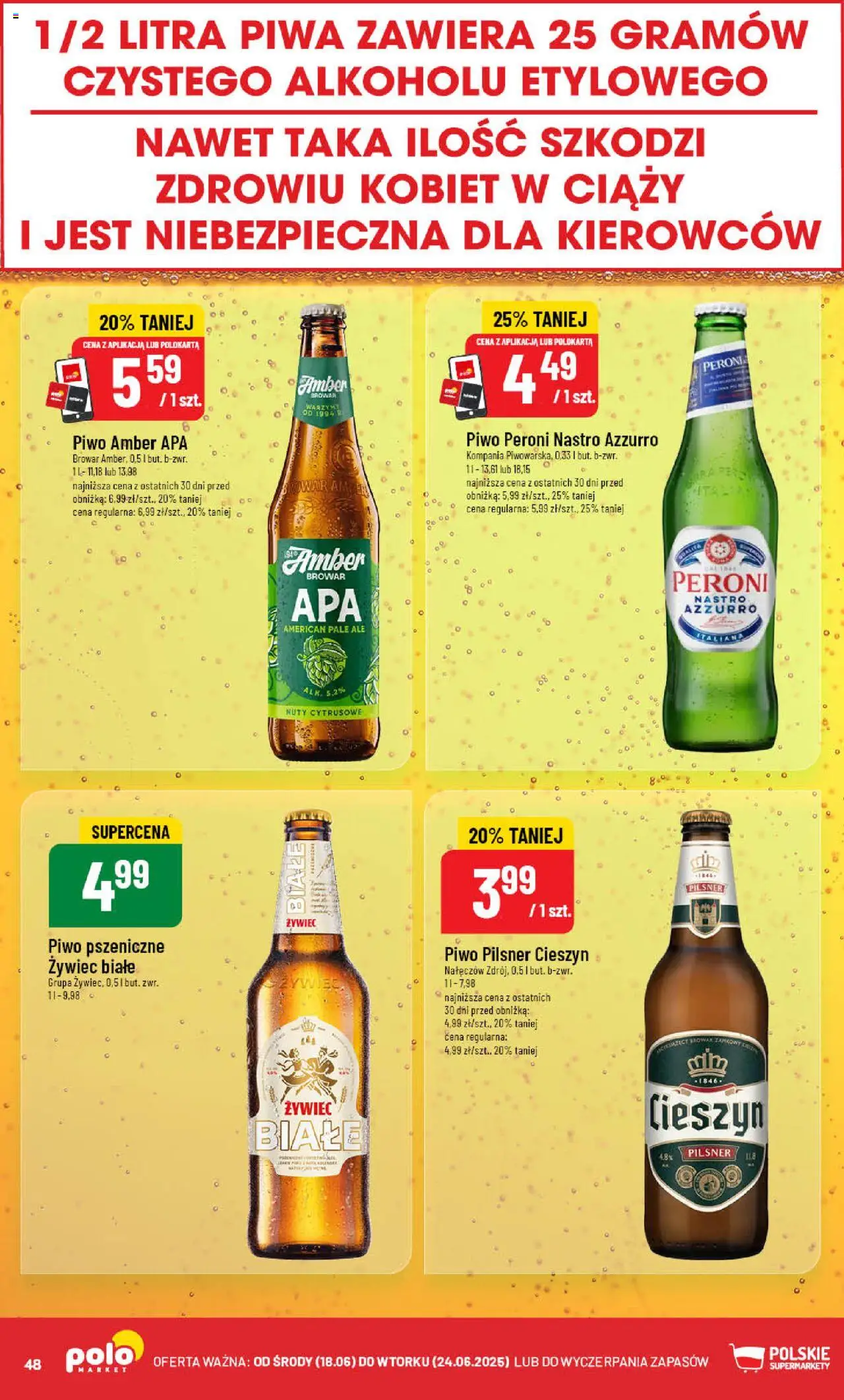 POLOmarket Gazetka od 18.06.2025 | Strona: 48 | Produkty: Piwo pszeniczne, Piwo
