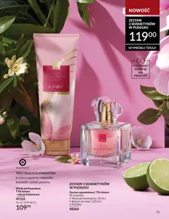 Pogląd oferty "Avon Katalog 4 2026" - ważna od 01.04.2026 | Strona: 75 | Produkty: Pudełko, Płatki, Woda