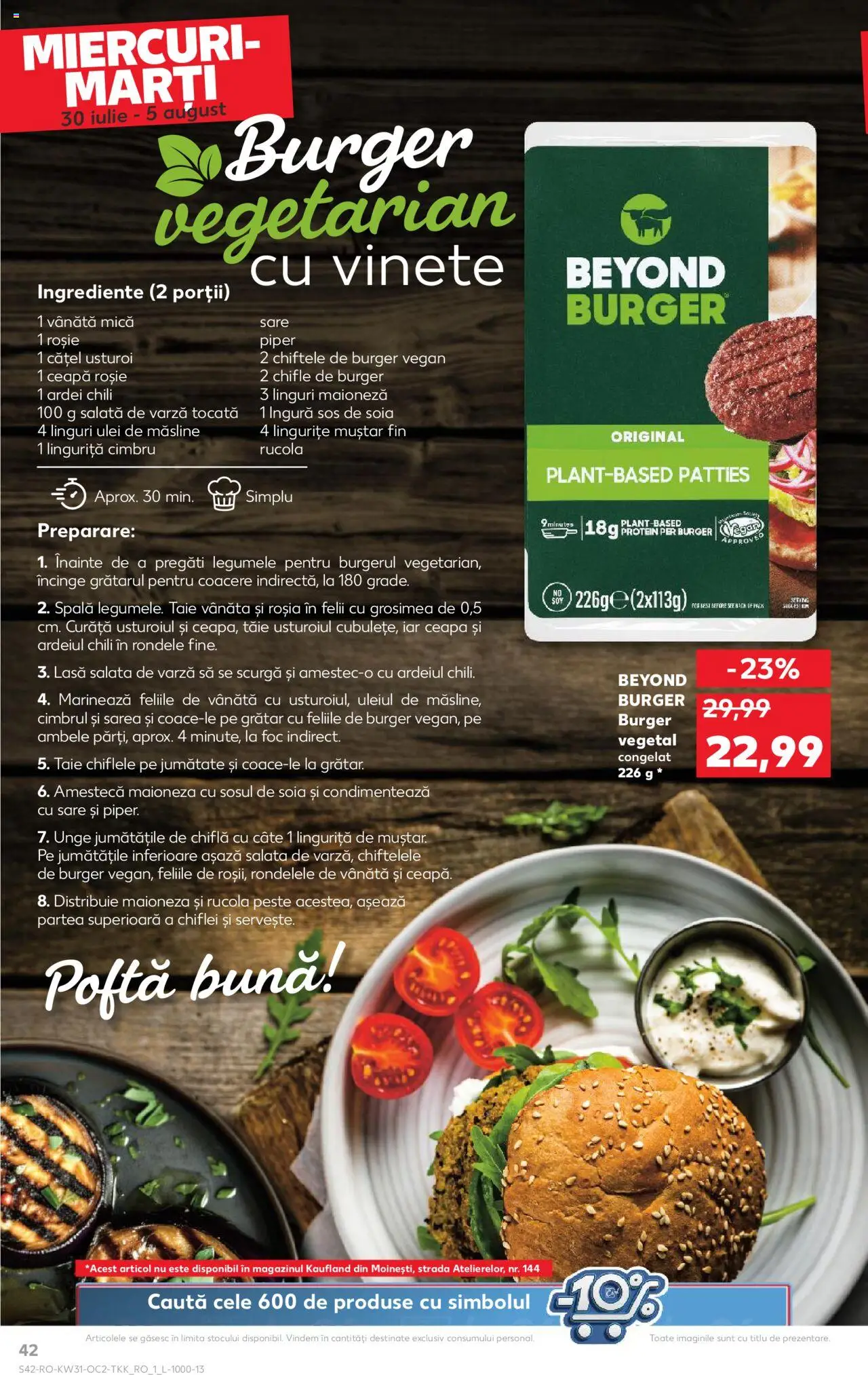 Kaufland RO akciós ujság - amely érvényes a következő dátumtól: 30.07.2025 | Oldal: 42 | Termékek: Chili, Protein, Vegán, Saláta