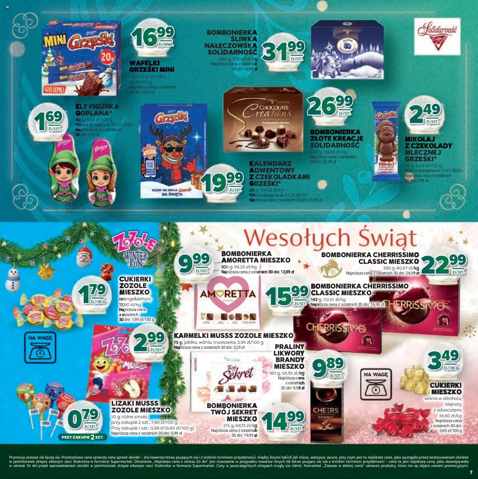 Stokrotka Gazetka - Boże Narodzenie od 11.12.2025 | Strona: 7 | Produkty: Czekolady, Śliwka nałęczowska, Praliny, Bombonierka