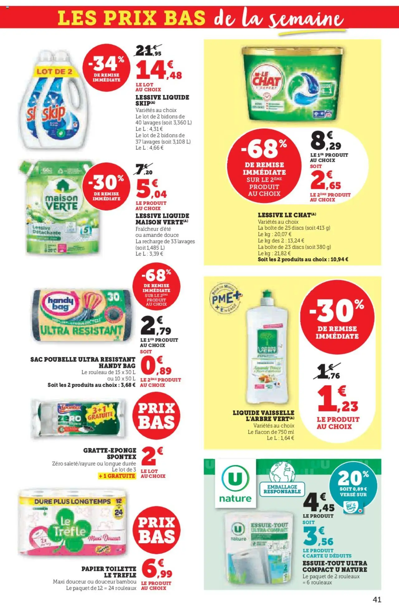  | Page: 41 | Produits: Amande, Essuie-tout, Rouleau, Lessive Liquide
