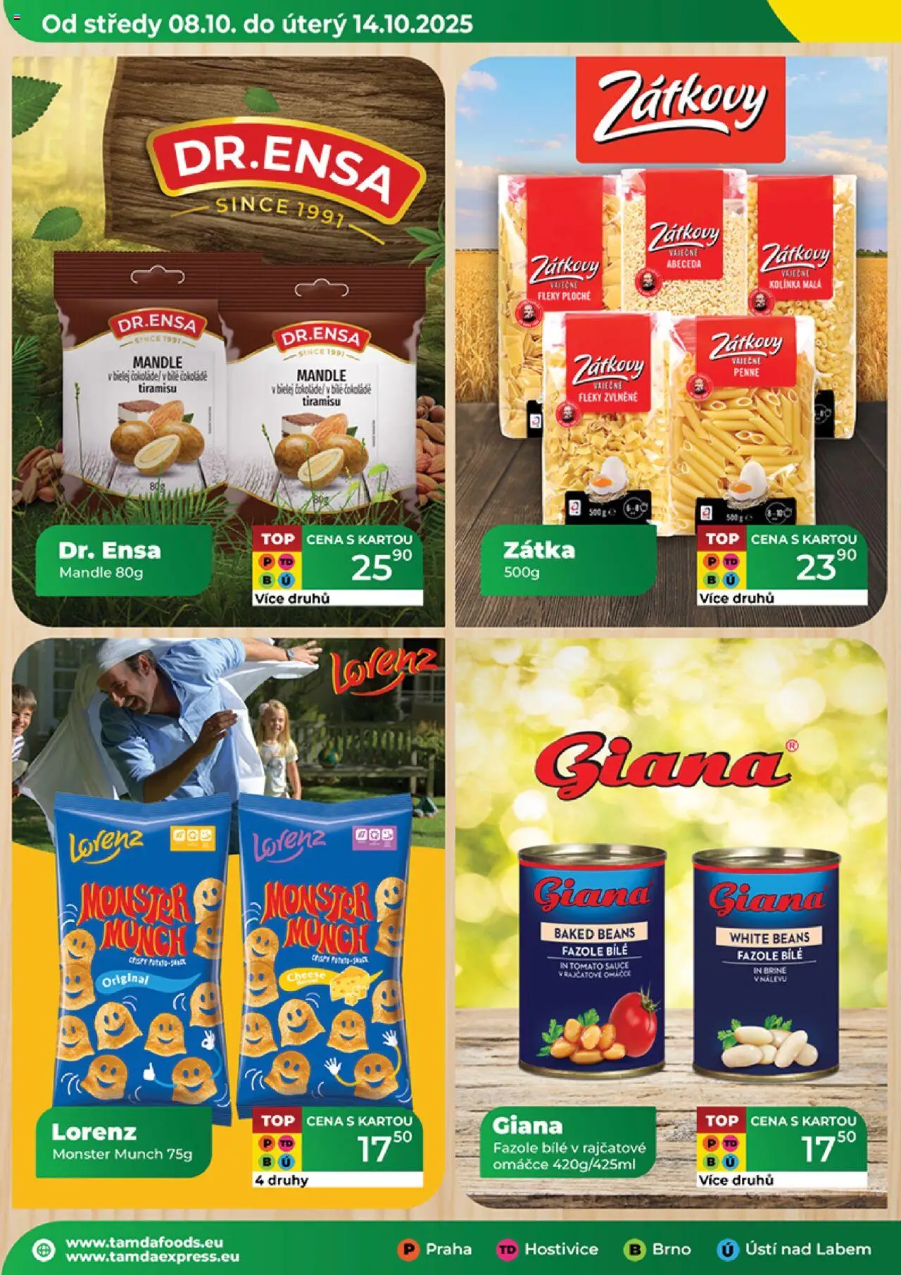 Tamda Foods leták od 08.10.2025 | Strana: 12 | Produkty: Monster, Tiramisu, Mandle, Fazole