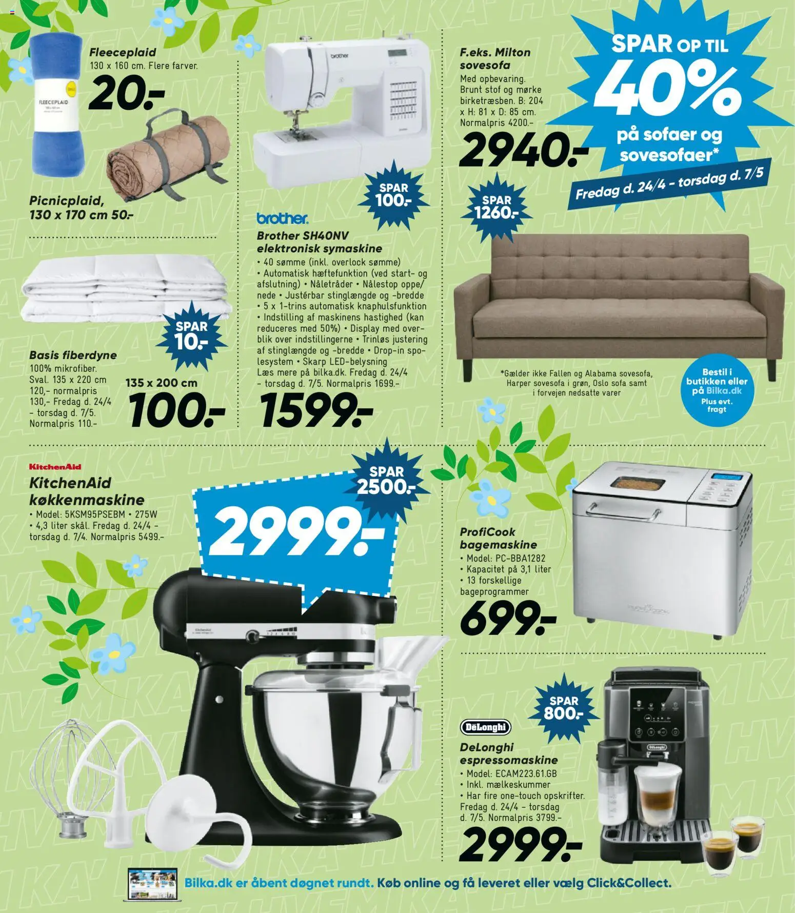 Bilka tilbudsavis – gyldig fra 24.04.2026 | Side: 21 | Produkter: Sofa, Stof, Symaskine