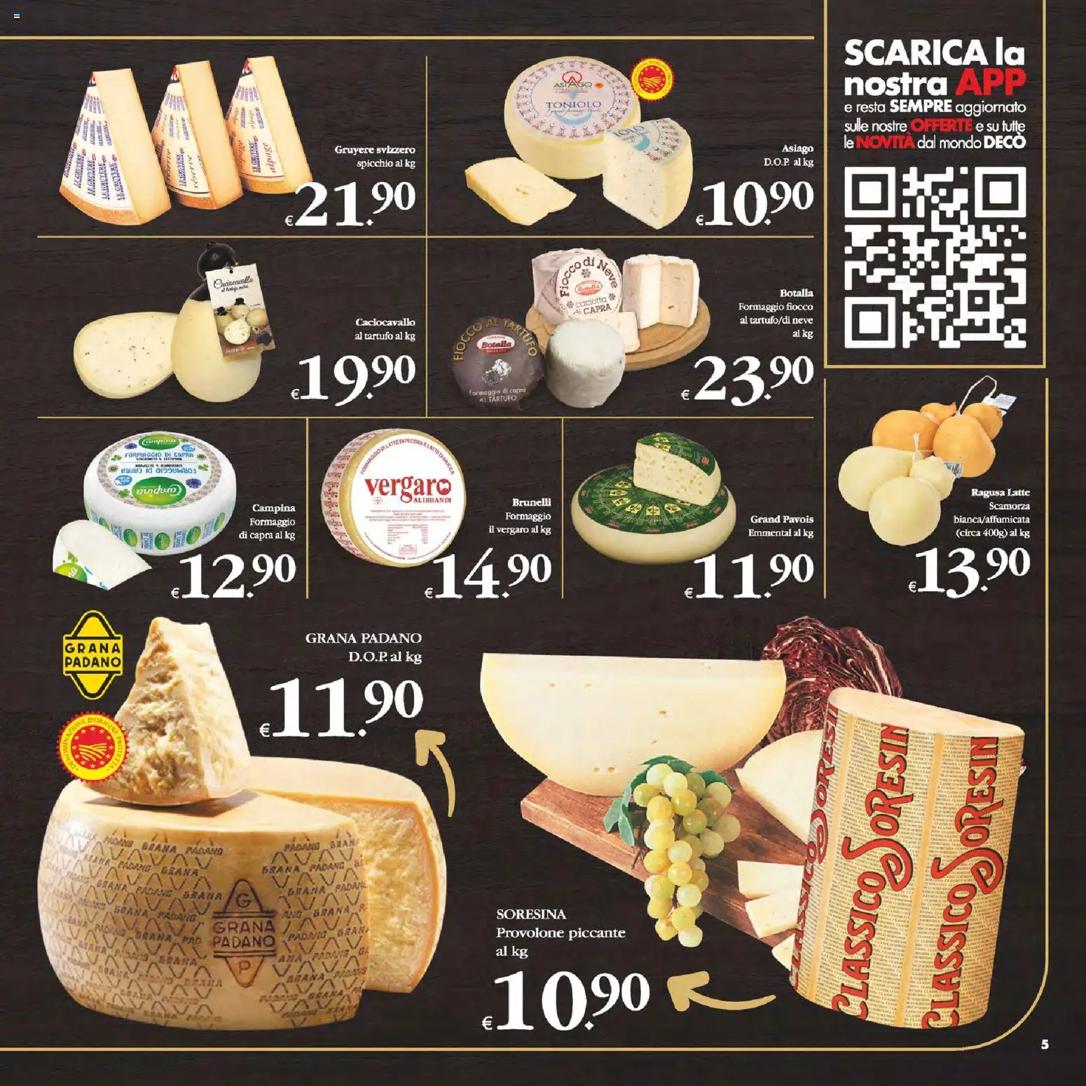 Volantino Decò del 24.02.2026 | Pagina: 5 | Prodotti: Tartufo, Latte, Formaggio, Emmental