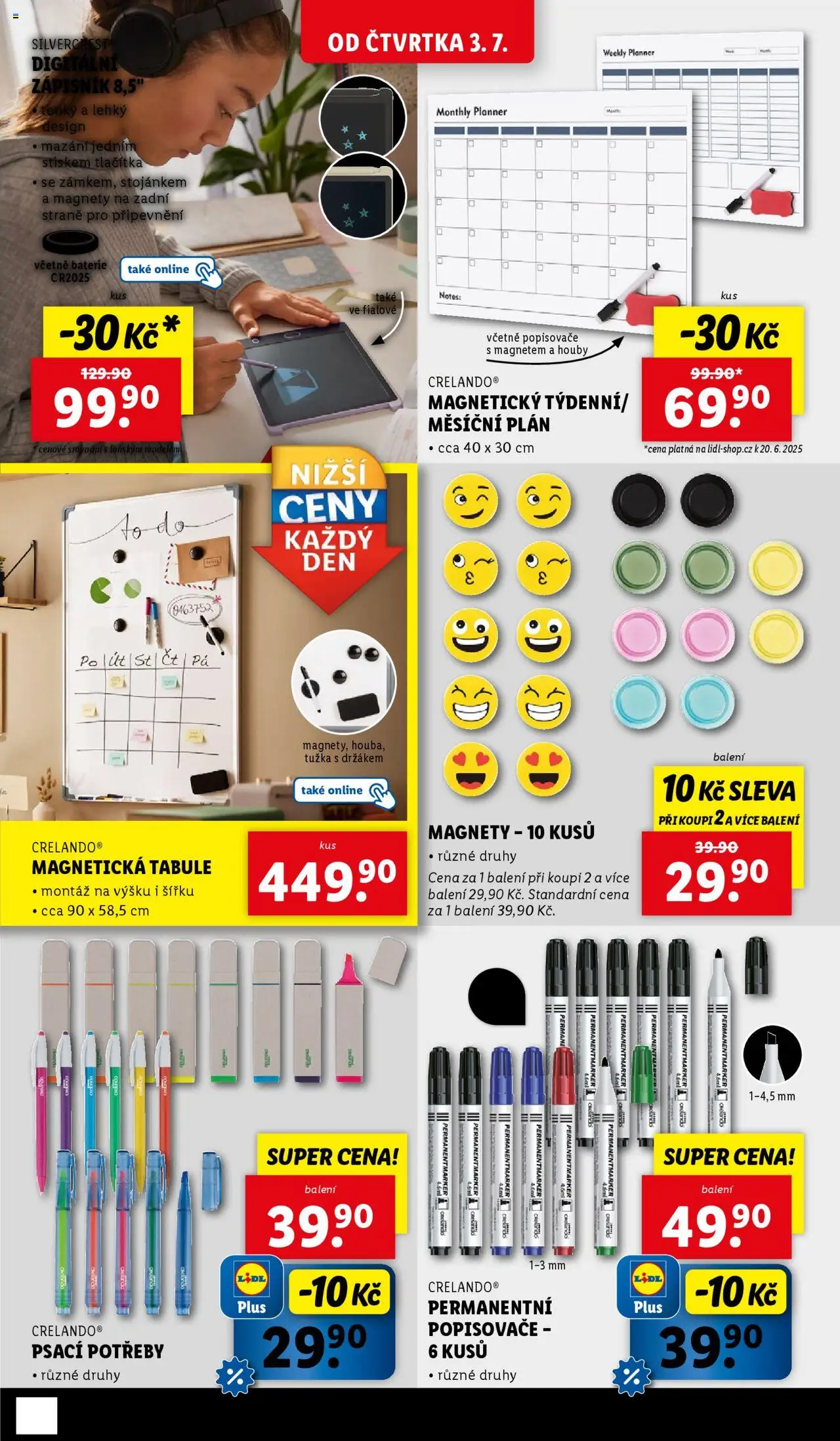 Lidl leták - Spotřební zboží od 30.06.2025 | Strana: 24 | Produkty: Notebook, Magnetická tabule, Tabule, Baterie