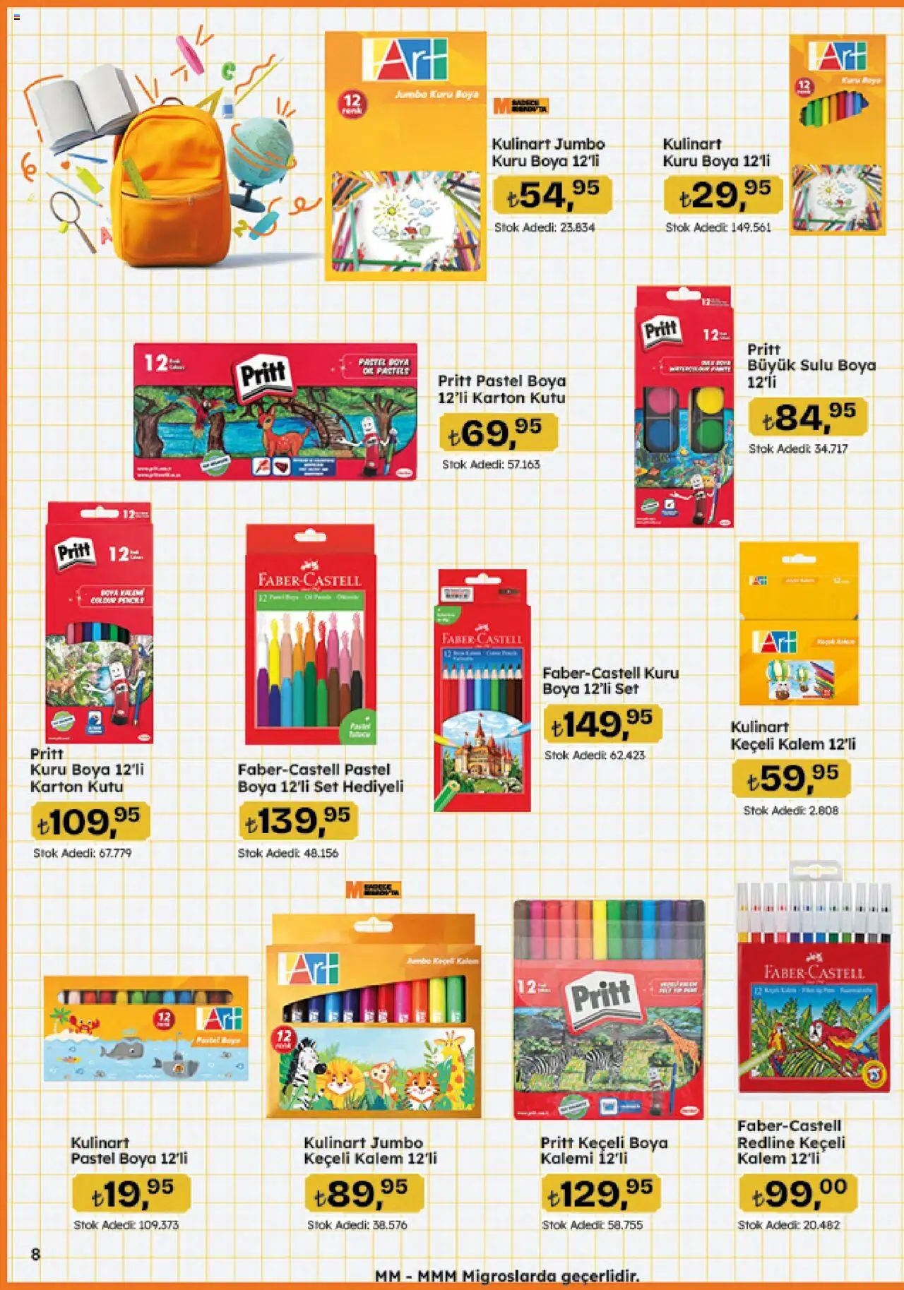 Migros Katalog - Migroskop - 11.09.2025 tarihinden itibaren geçerlidir | Sayfa: 8 | Ürünler: Kutu, Keçeli kalem, Pastel boya