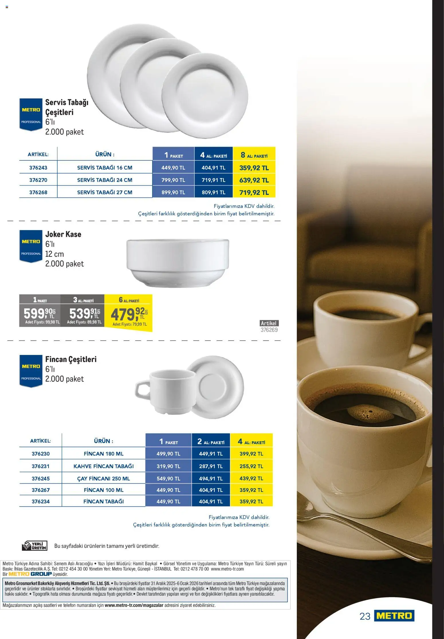 Metro - Şehir Otelleri - 31.12.2025 tarihinden itibaren geçerlidir | Sayfa: 23