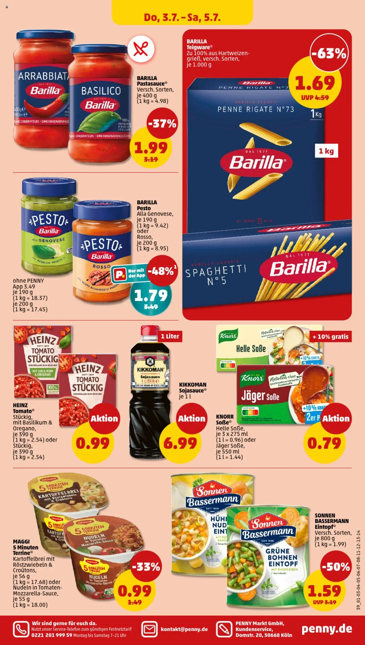 Penny Prospekt 	 - gültig ab dem 30.06.2025 | Seite: 39 | Produkte: Barilla pesto, Knorr, Grat, Pasta