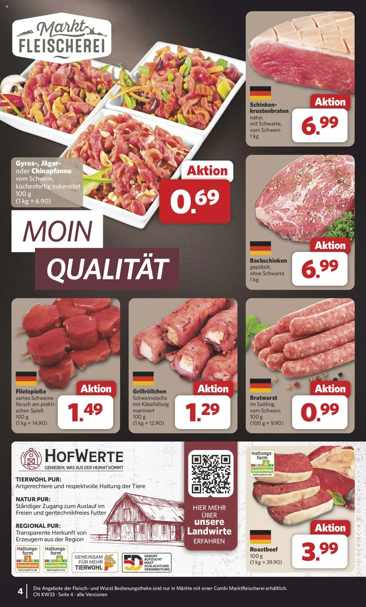 Combi Prospekt 	 - gültig ab dem 11.08.2025 | Seite: 4 | Produkte: Krustenbraten, Wurst, Schinken, Fleisch