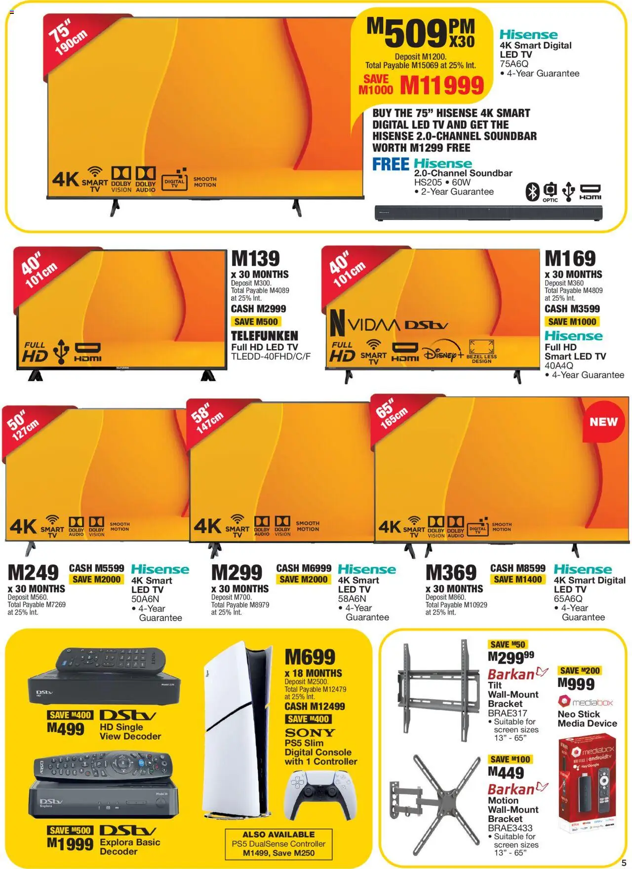 New OK Furniture catalogue – valid from 17.09.2025 | Page: 5 | Products: Audio, Decoder, TV, Soundbar