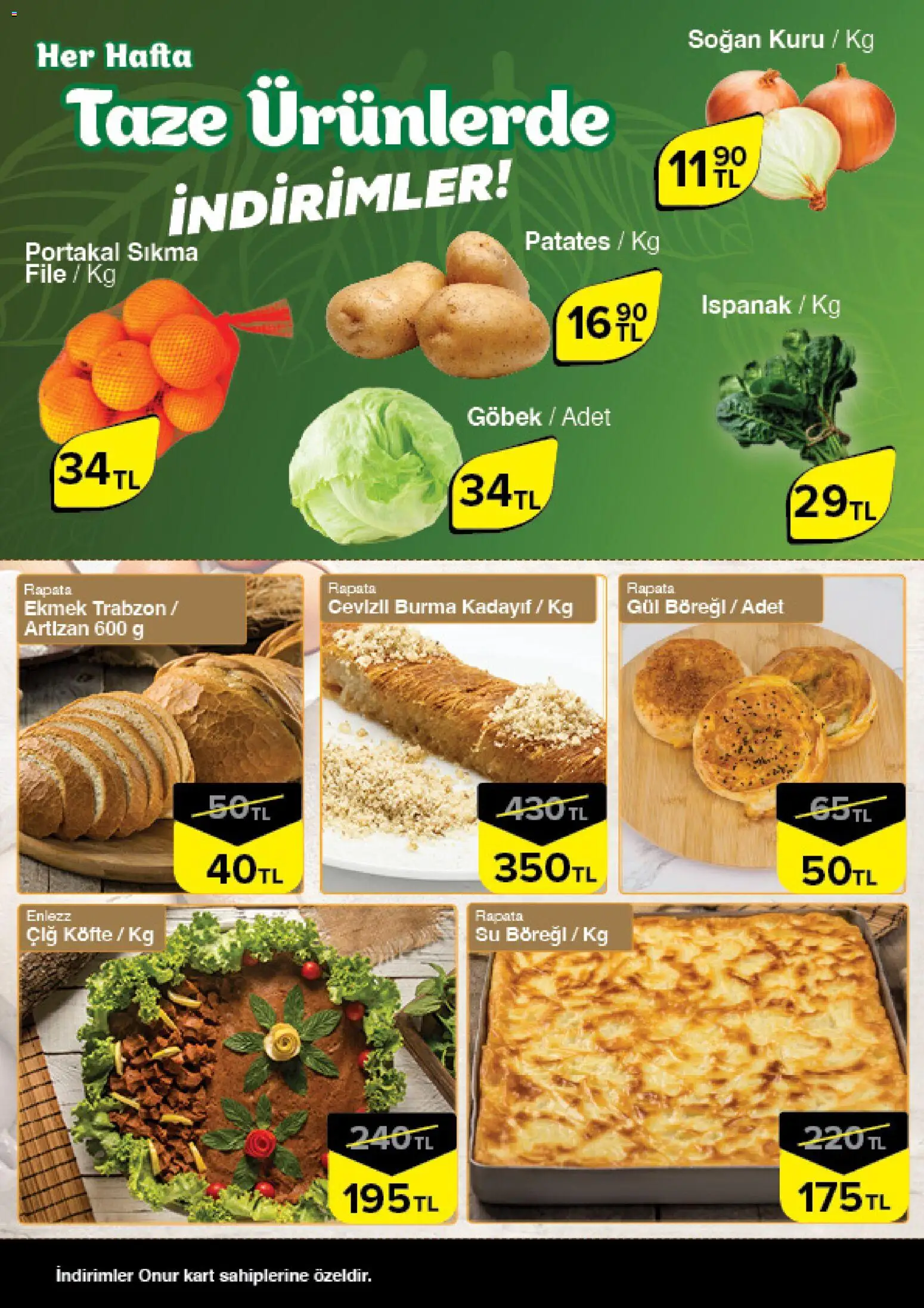 Onur Market Taze Ürünlerde İndirimler - İstanbul - 12.02.2026 tarihinden itibaren geçerlidir | Sayfa: 8 | Ürünler: Gül, Ekmek, Portakal, Su