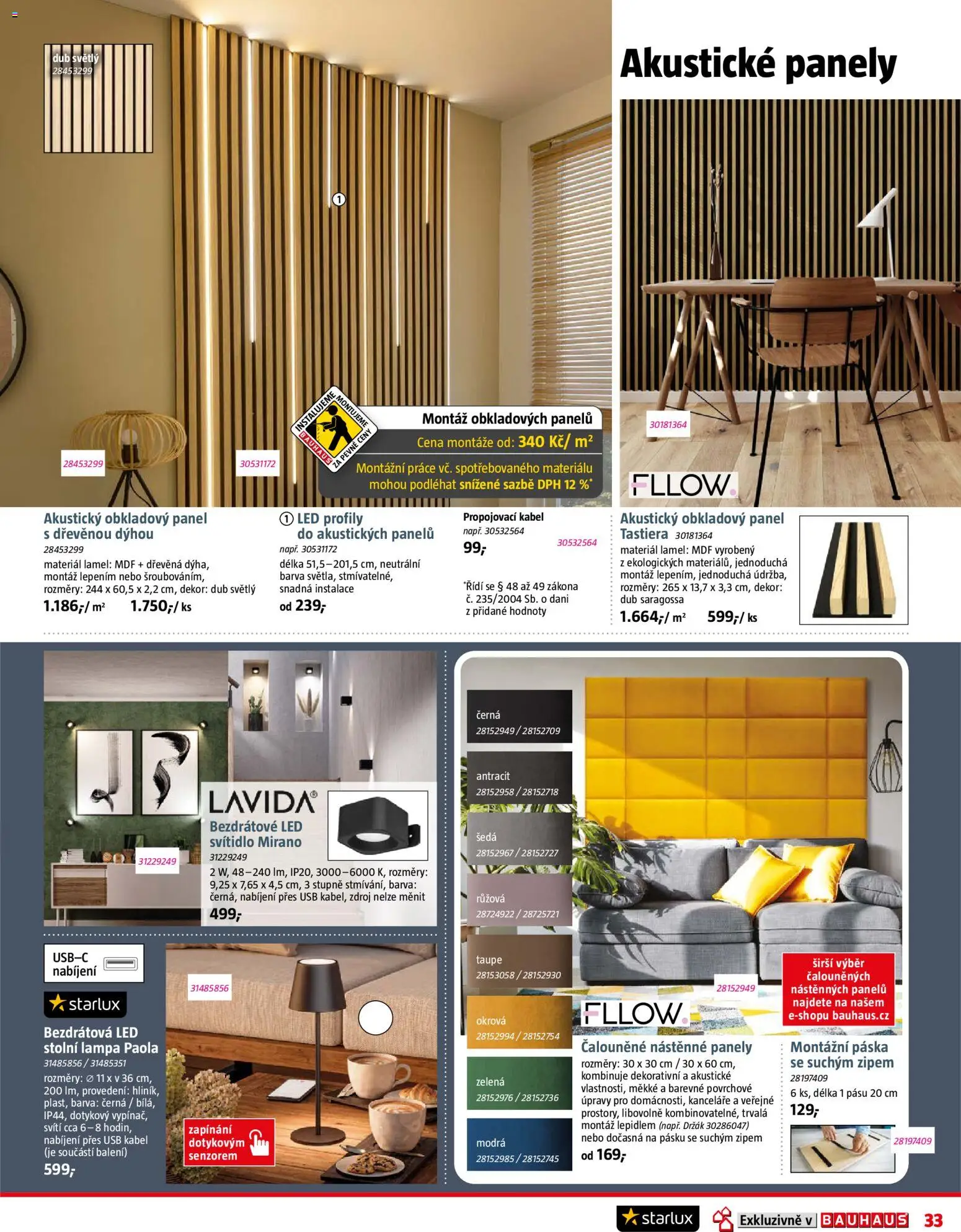 Bauhaus leták od 06.03.2026 | Strana: 33 | Produkty: Stolní lampa, Kabel, USB, LED