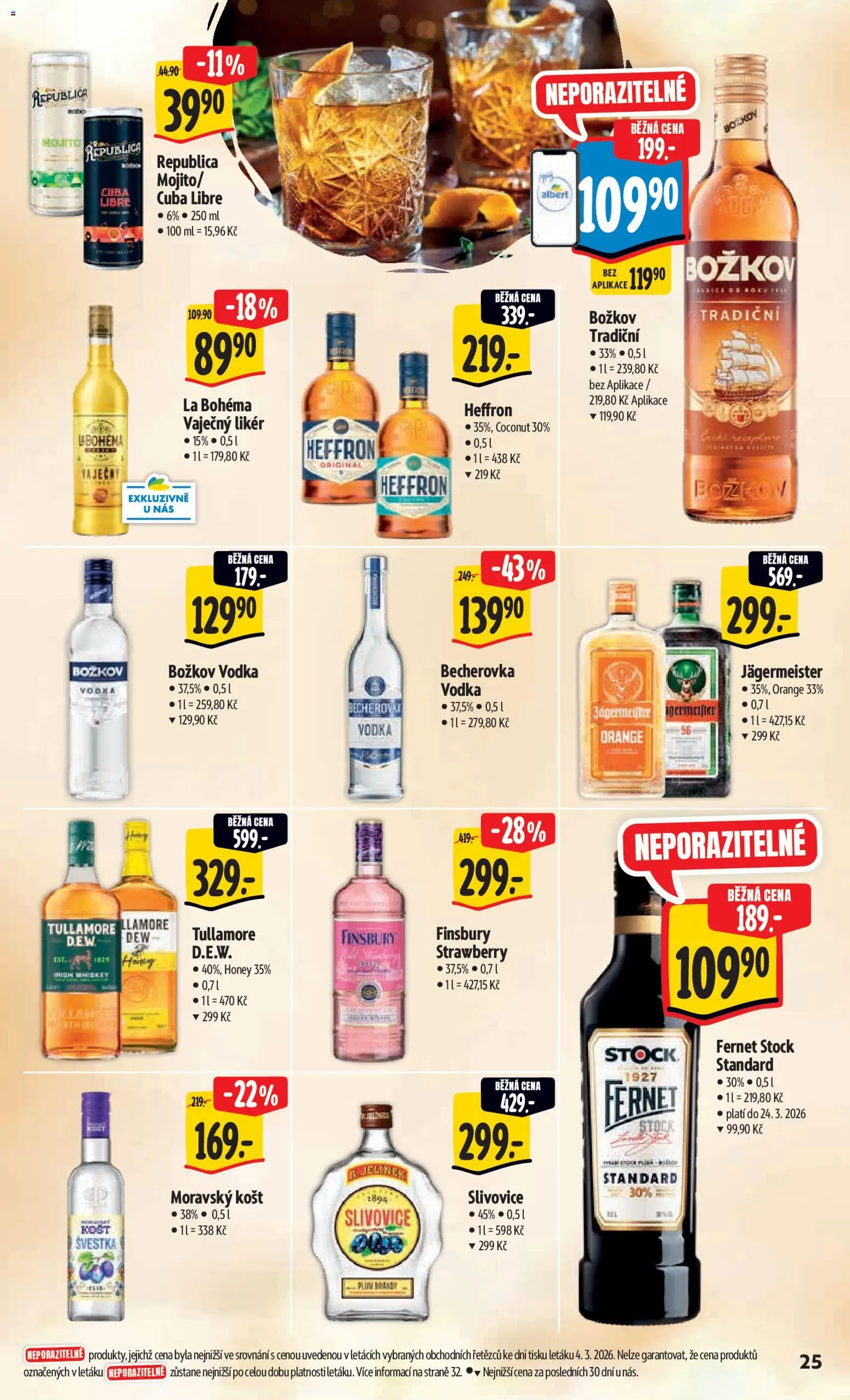 Albert leták - Hypermarket od 11.03.2026 | Strana: 35 | Produkty: Vodka, Republica, Slivovice, Vaječný Likér
