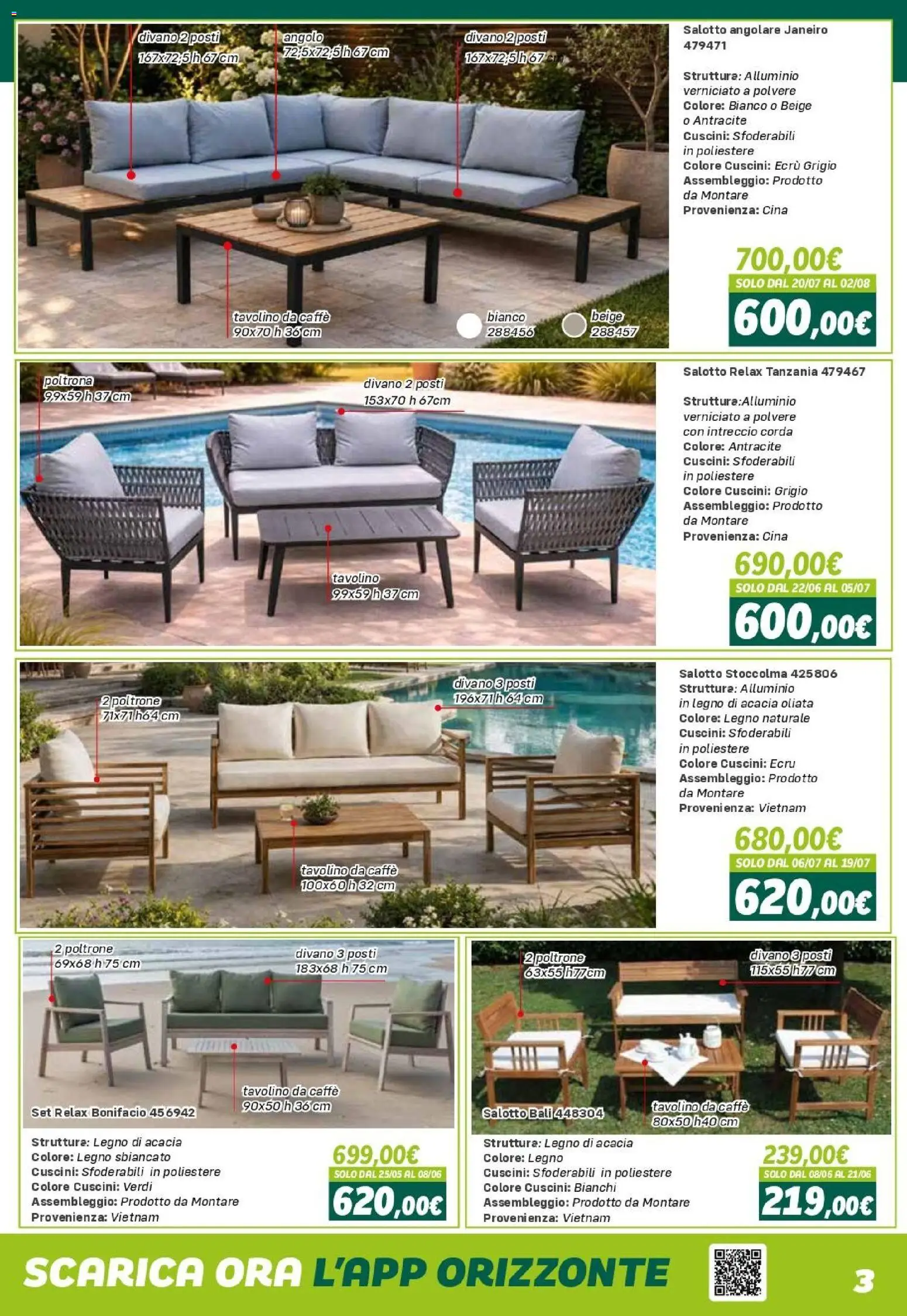 Volantino Orizzonte del 24.04.2026 | Pagina: 3 | Prodotti: Tavolino, Caffè, Divano, Tavolino da caffè