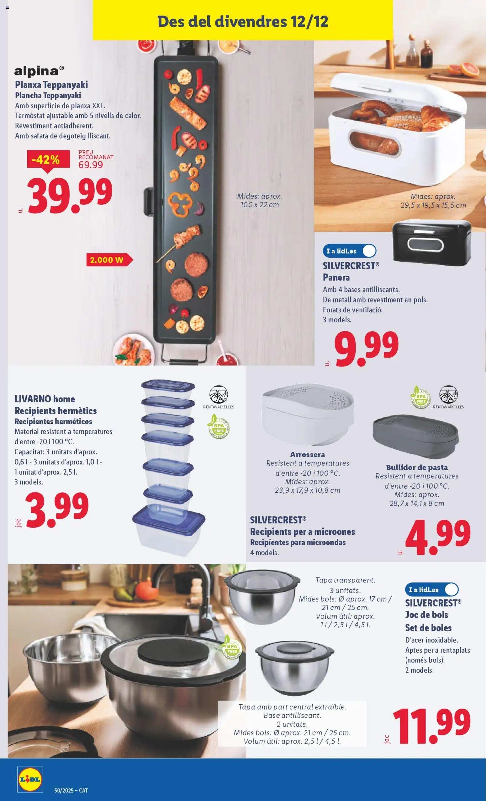 Lidl folleto de bazar │ válido desde el 08.12.2025 | Página: 26 | Productos: Pasta, Plancha