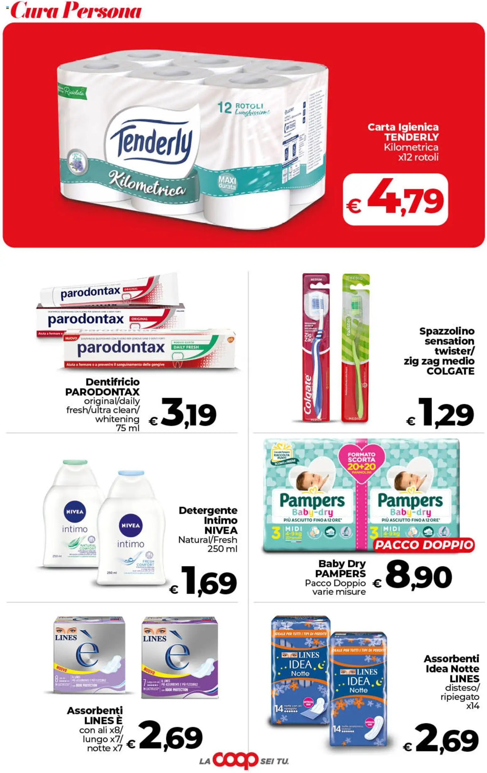 Volantino COOP del 28.04.2026 | Pagina: 39 | Prodotti: Carta igienica, Dentifricio, Intimo, Pampers