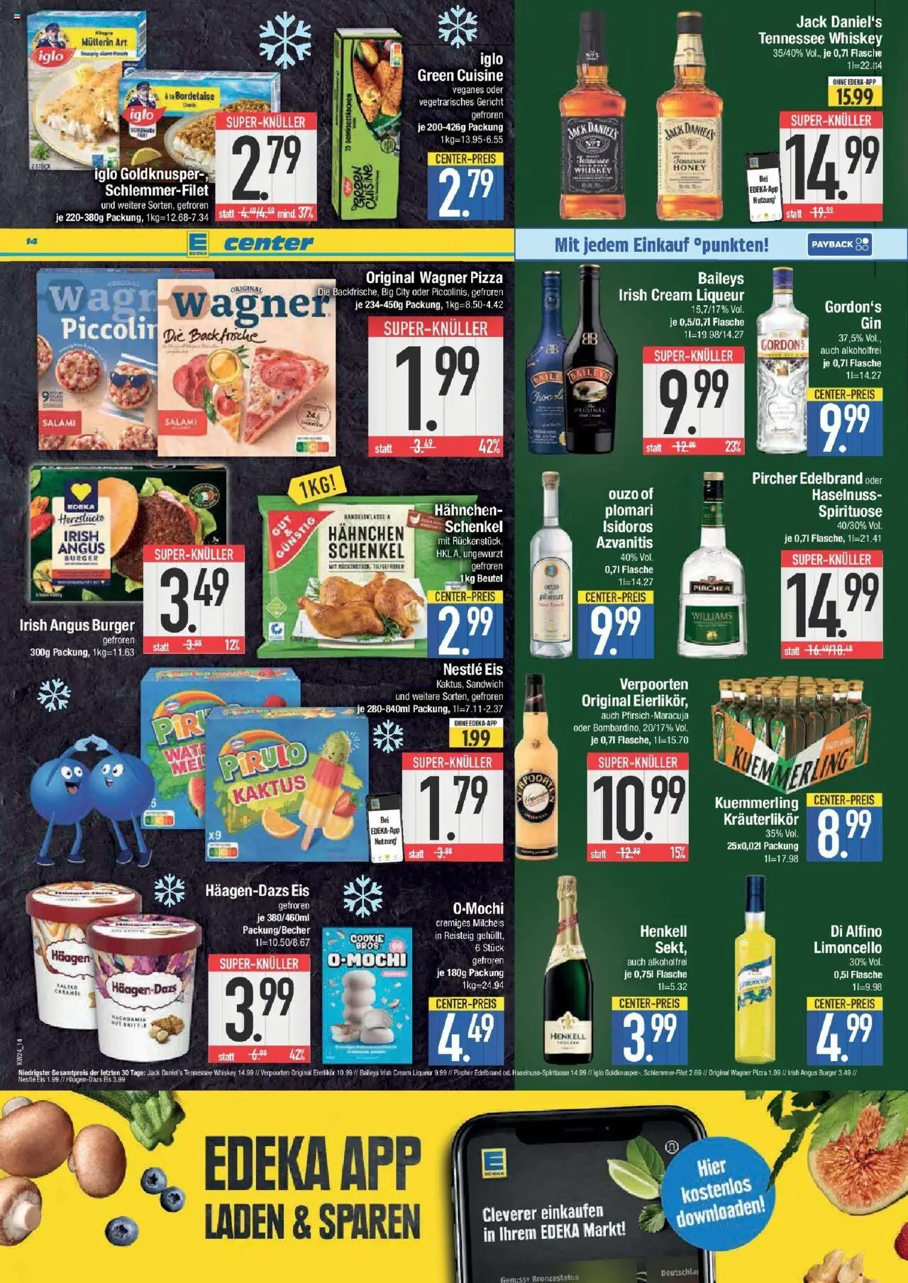 Edeka prospekt Hunderdorf	 - gültig ab dem 08.06.2025 | Seite: 14 | Produkte: Hahnchen, Iglo, Pizza, Mochi