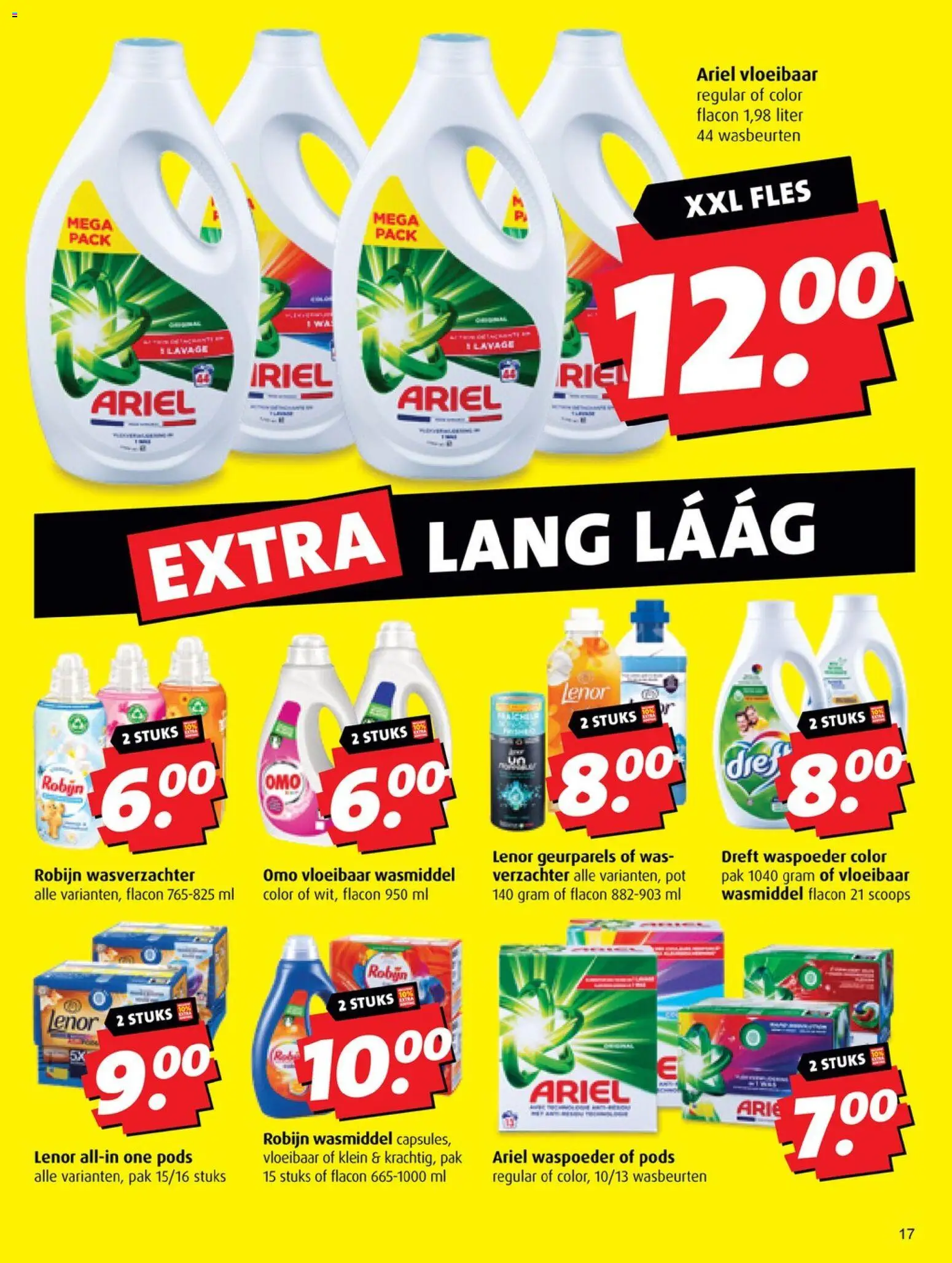 {H1} | Pagina: 17 | Producten: Wasmiddel, Wasverzachter, Robijn, Fles