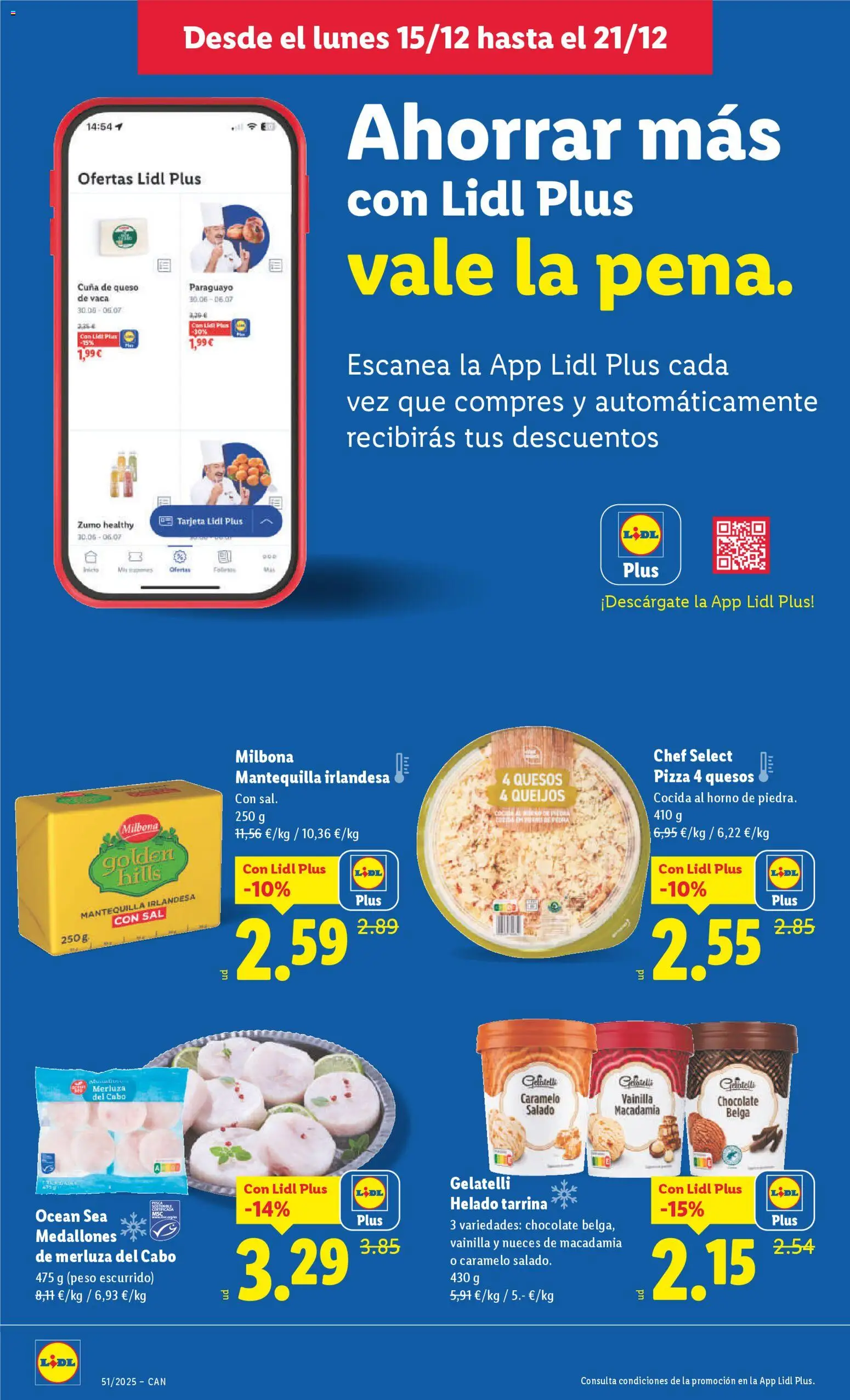 Lidl -Canarias │ válido desde el 15.12.2025 | Página: 22 | Productos: Queso de vaca, Queso, Helado, Cuna
