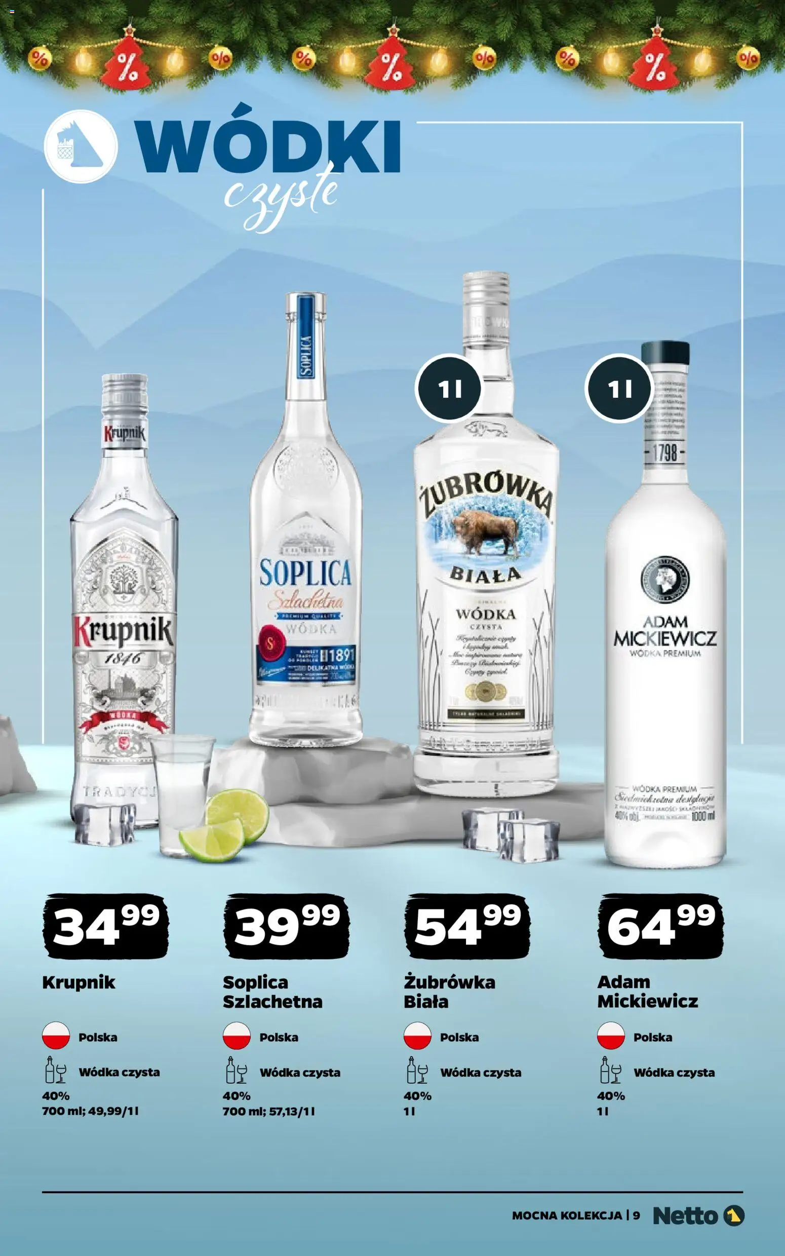 Netto gazetka - Mocna Kolekcja od 08.12.2025 | Strona: 9 | Produkty: Krupnik wódka, Żubrówka, Wódka